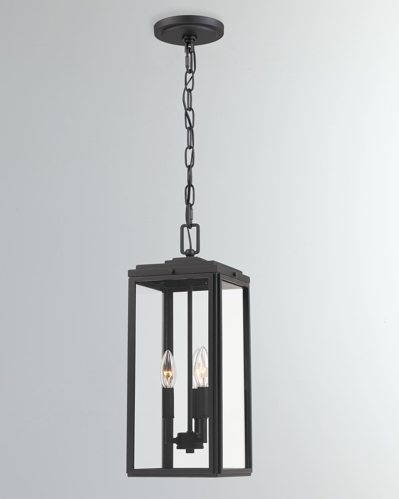 Crystorama Byron 3-Light Matte Black Outdoor Pendant