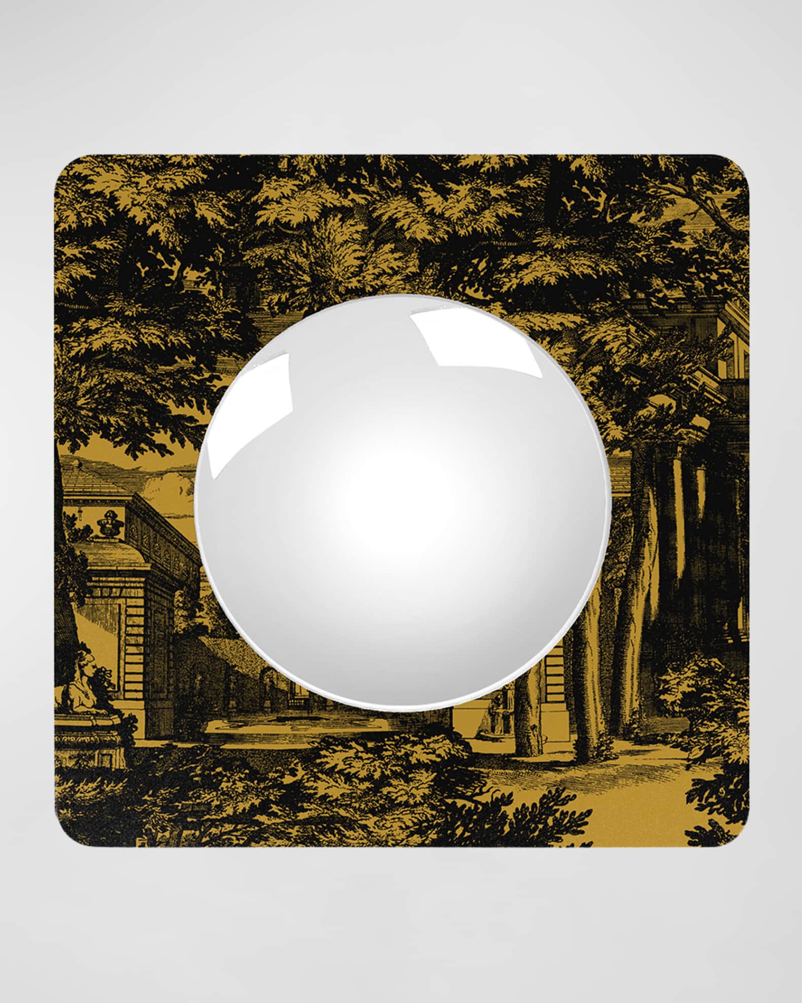 その他 fornasetti Fornasetti Square Frame With Convex Mirror - Giardino