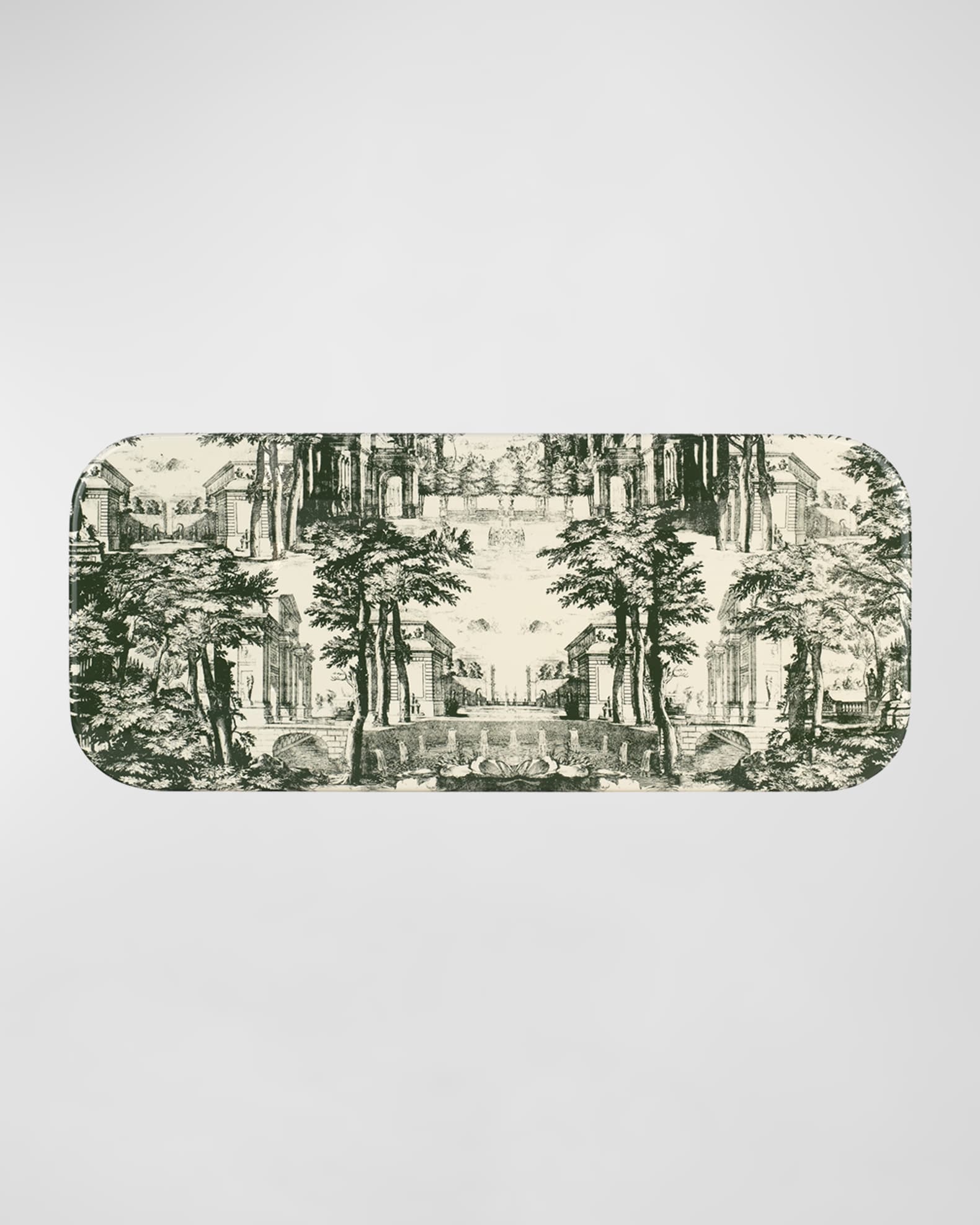 Fornasetti Tray 25X60cm - Giardino Settecentesco Green Ivory