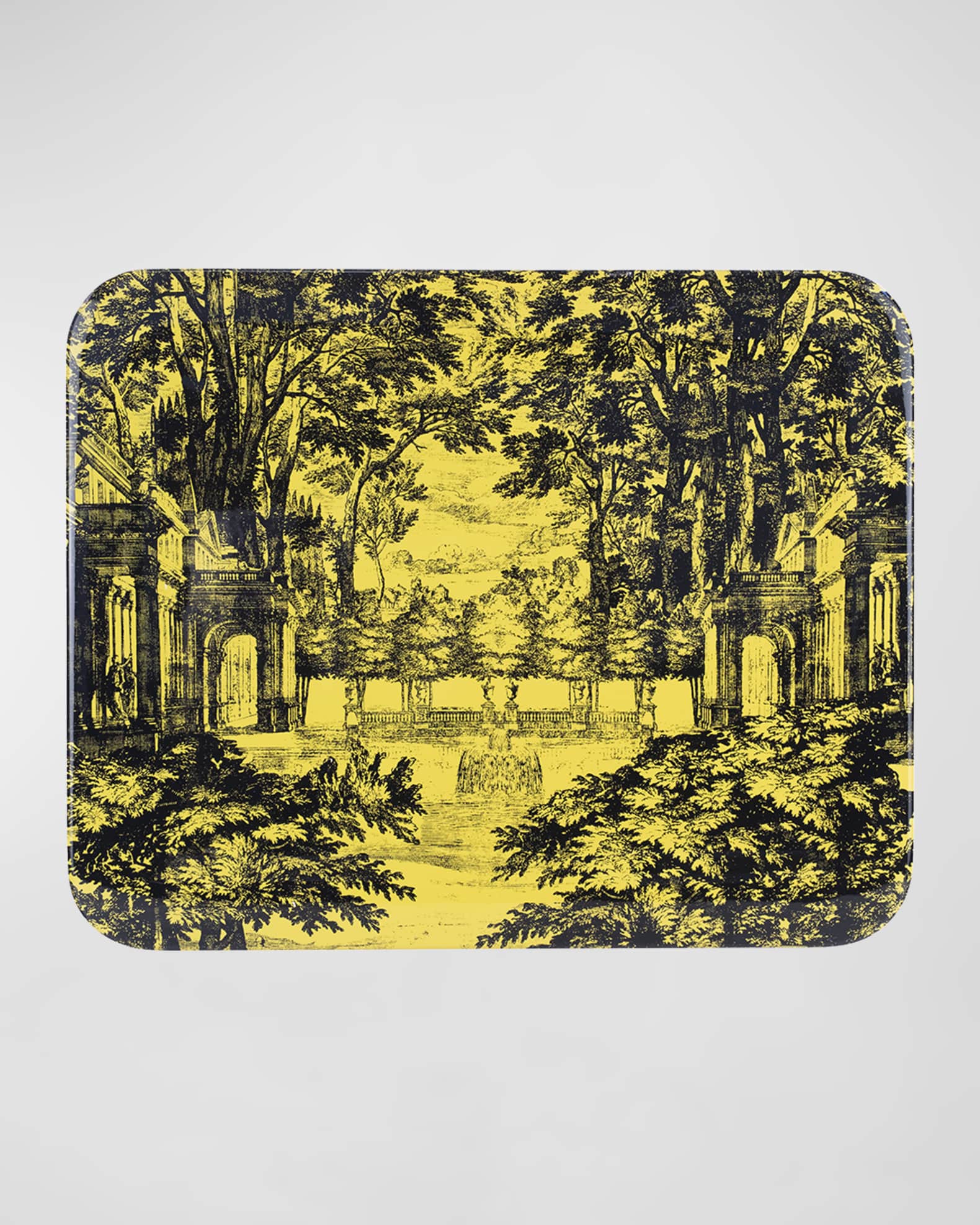 Fornasetti Tray 48X60cm - Giardino Settecentesco Black Yellow