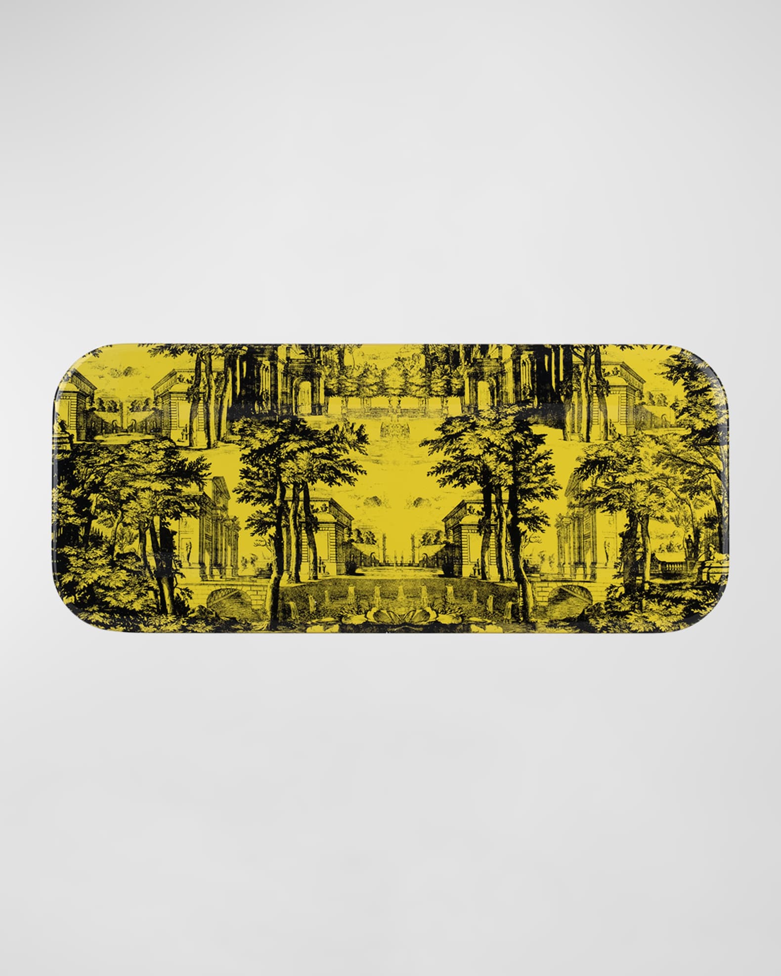 Fornasetti Tray 25X60cm - Giardino Settecentesco Black Yellow