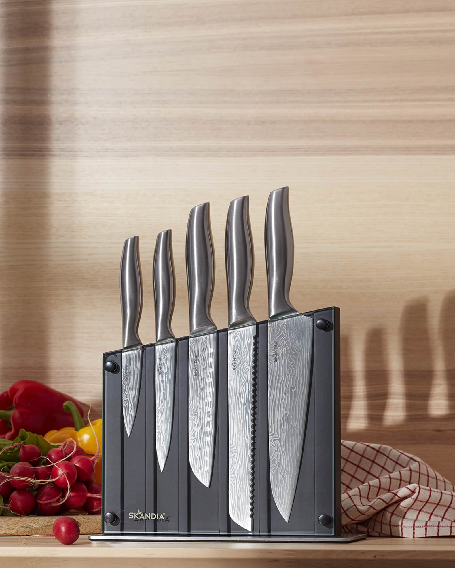 Hampton Skandia Reflections 6Piece Glass Block Knife Set Horchow