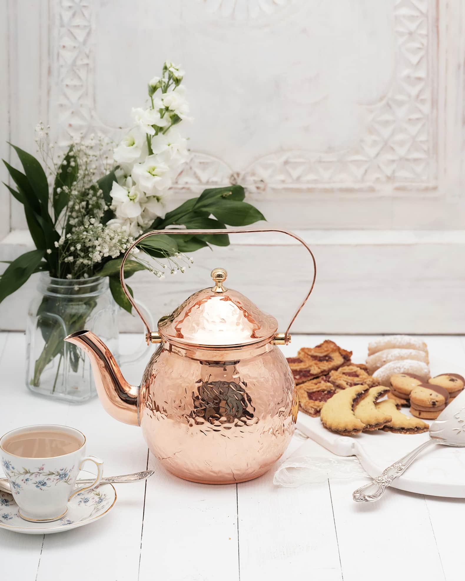 Coppermill Kitchen Vintage Inspired Copper Hand Hammered Teapot Horchow