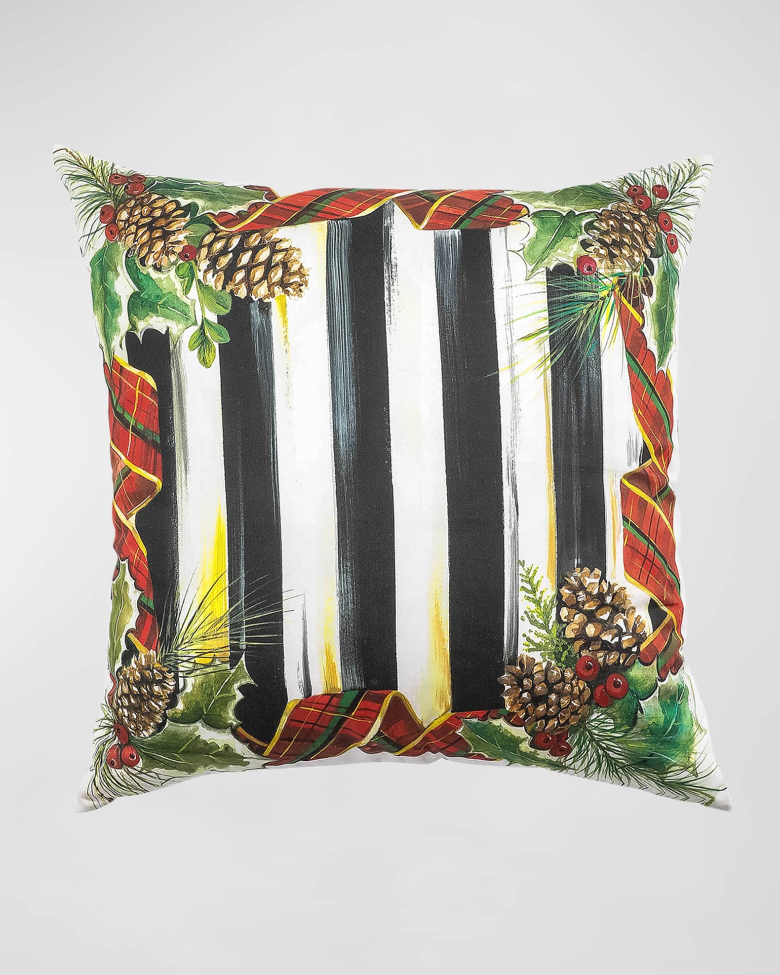 MacKenzie Childs Holly Stripe Pillow 18