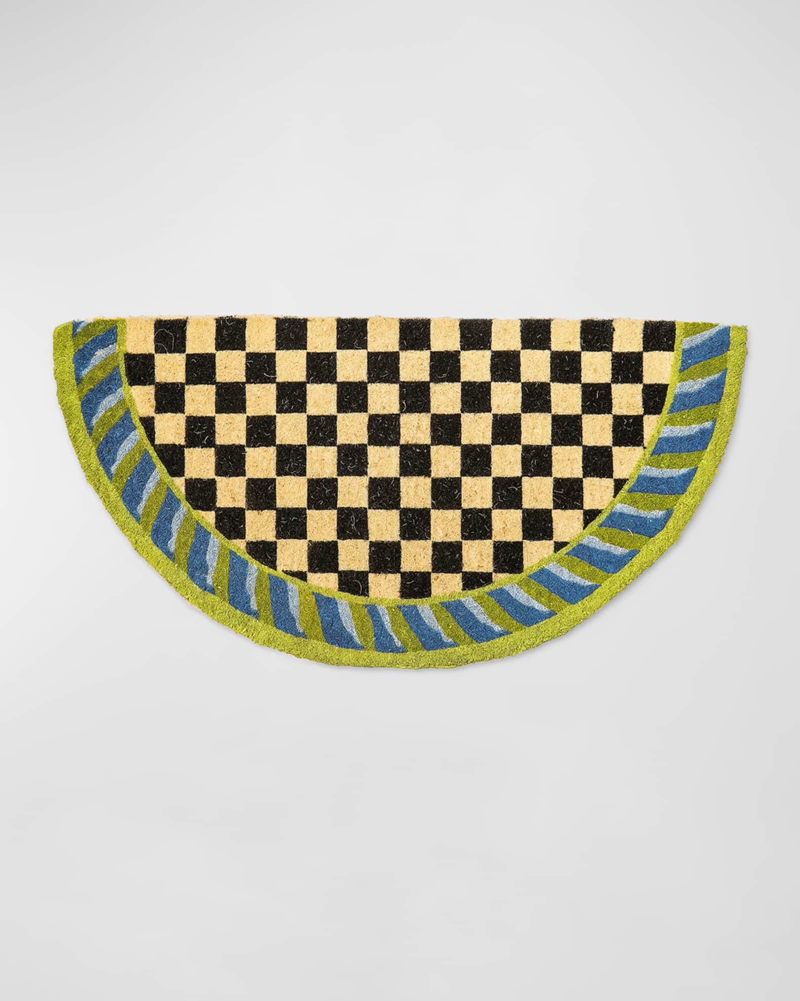 MacKenzie-Childs Courtly Check Half Round Entrance Mat