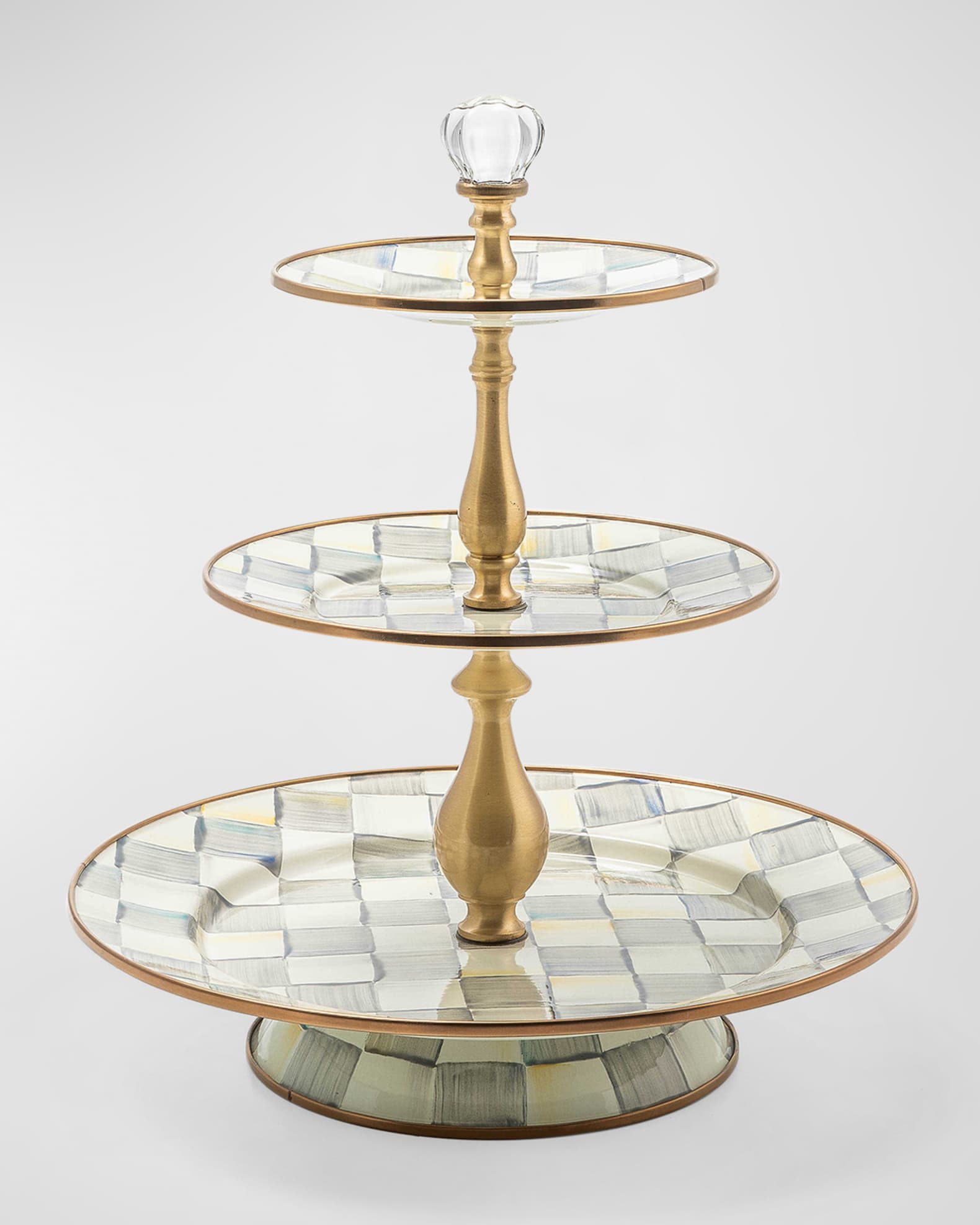 MACKENZIE-CHILDS チェッカーボード ケーキスタンド Amazon.com | MACKENZIE-CHILDS Enamel Pedestal Platter, Round