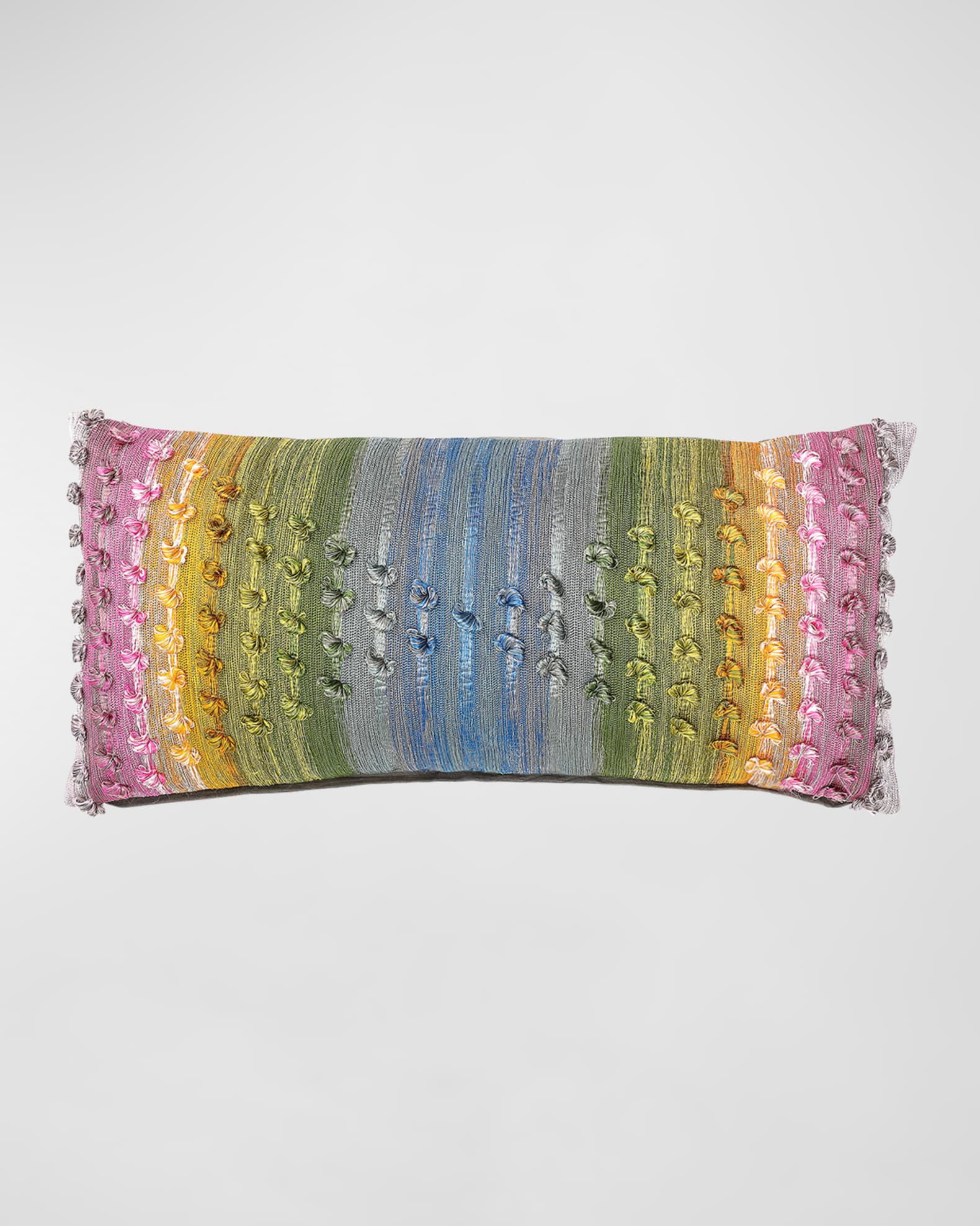 MacKenzie Childs Mosaic Rainbow Long Lumbar Pillow 14