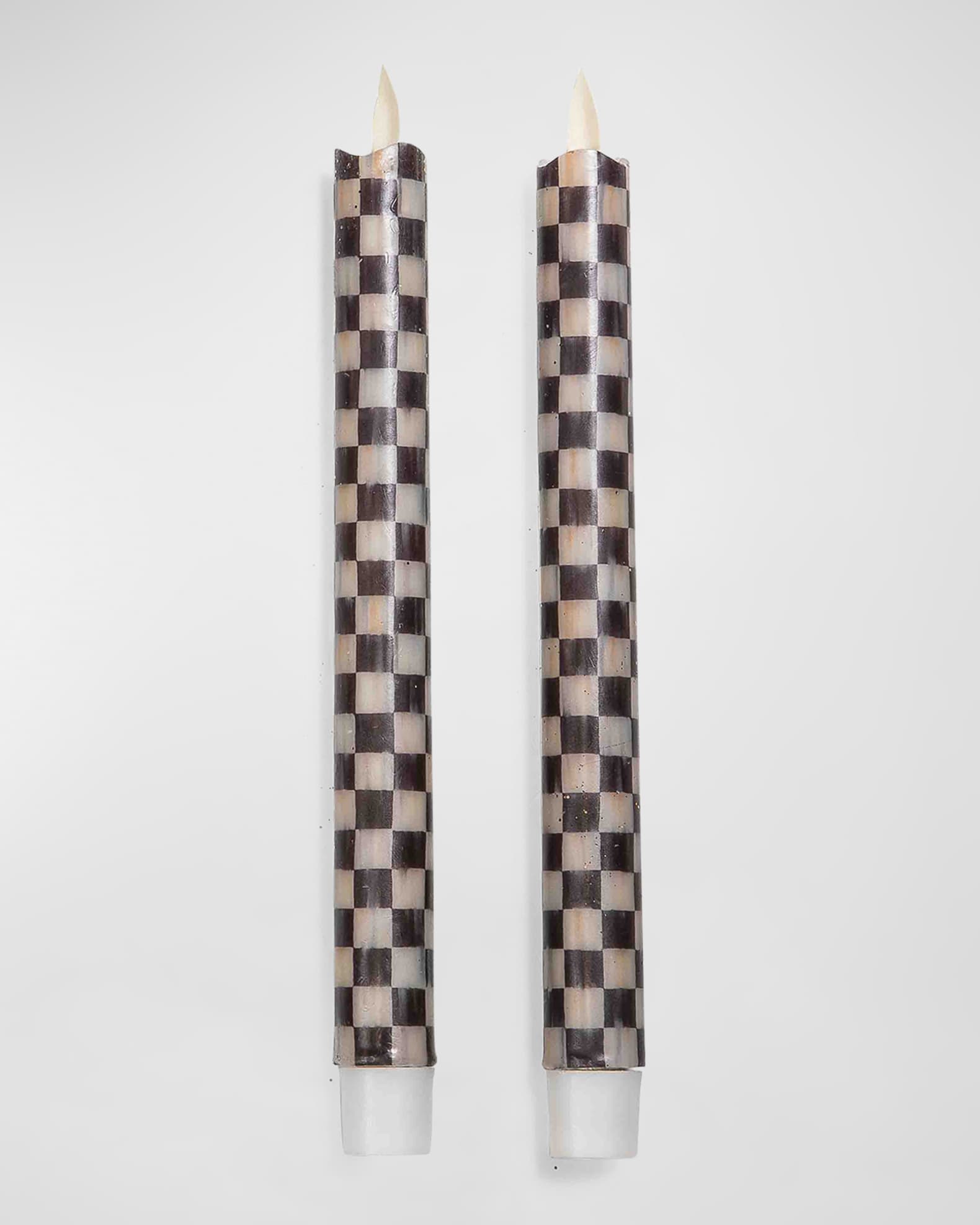 MacKenzie Childs Courtly Check Flicker Taper Candles Set of 2 Horchow