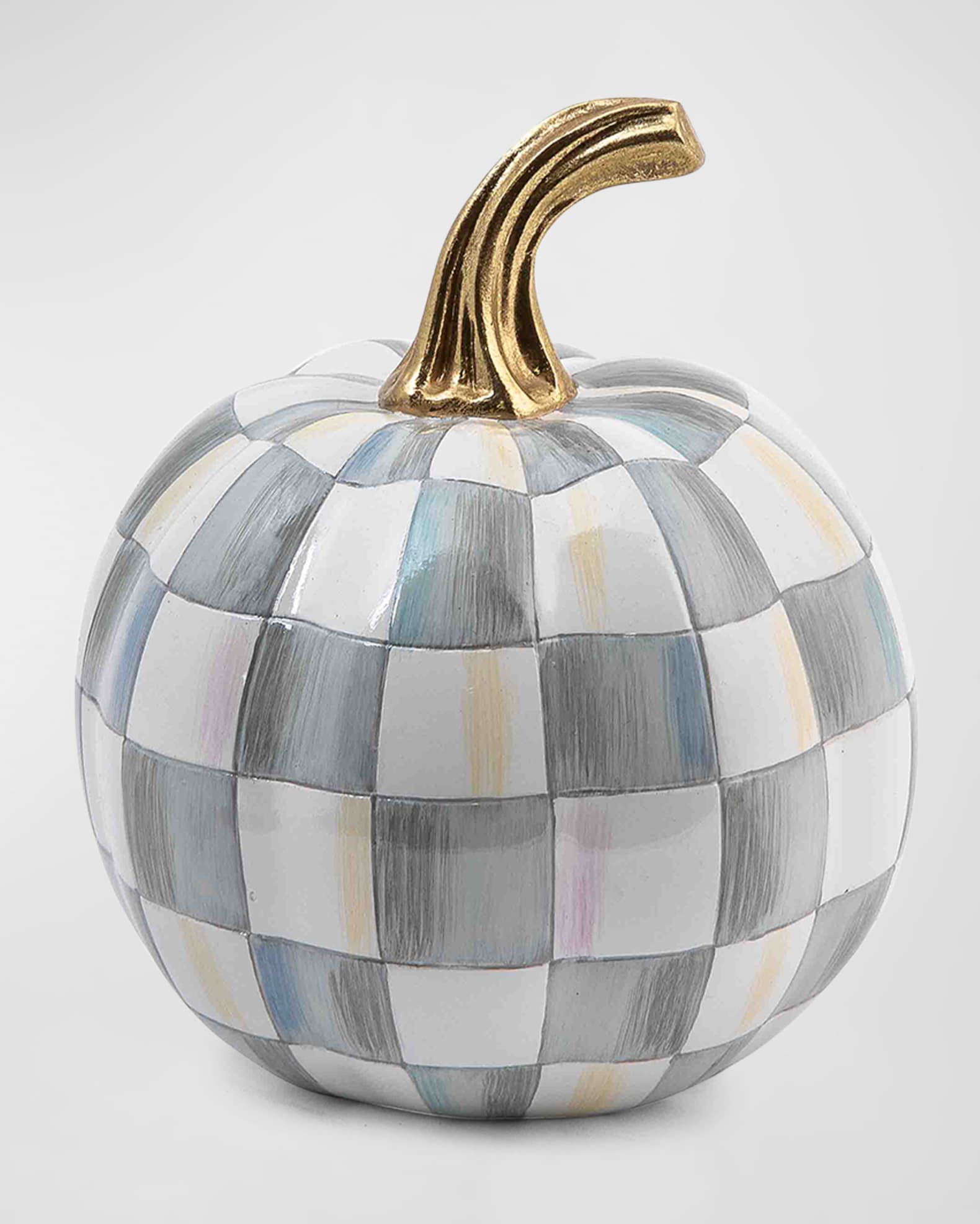 MacKenzie-Childs Sterling Check Mini Halloween Pumpkin 