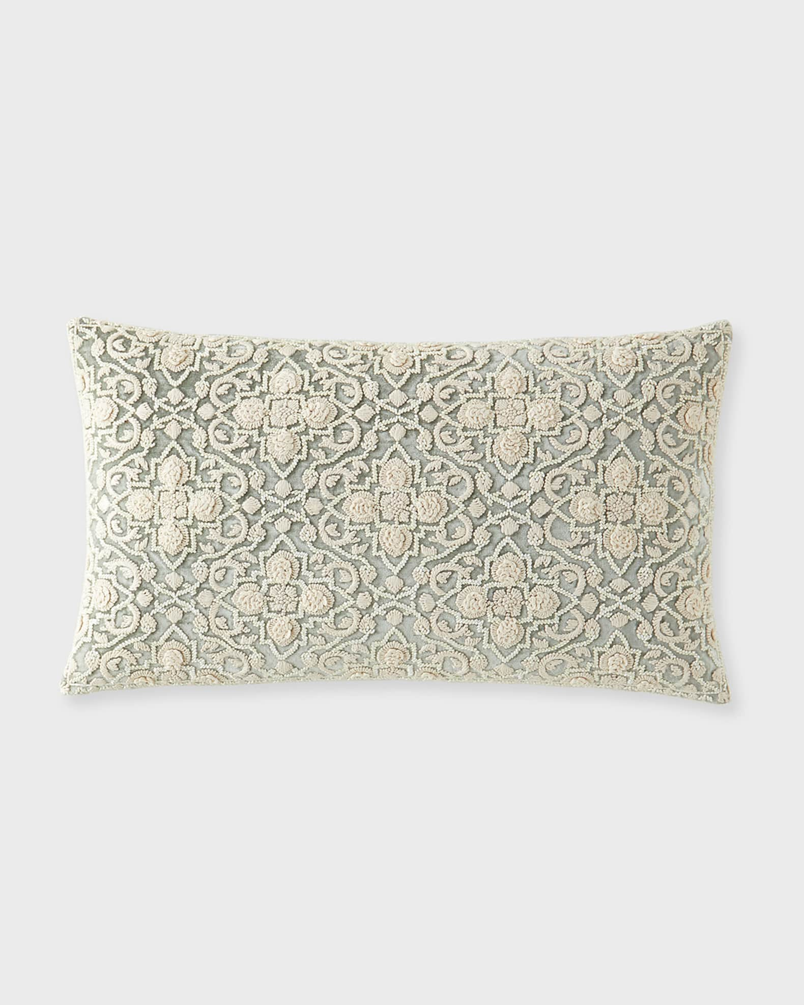 Callisto Home Glyes Beaded and Embroidered Velvet Decorative Pillow, 14 x  24