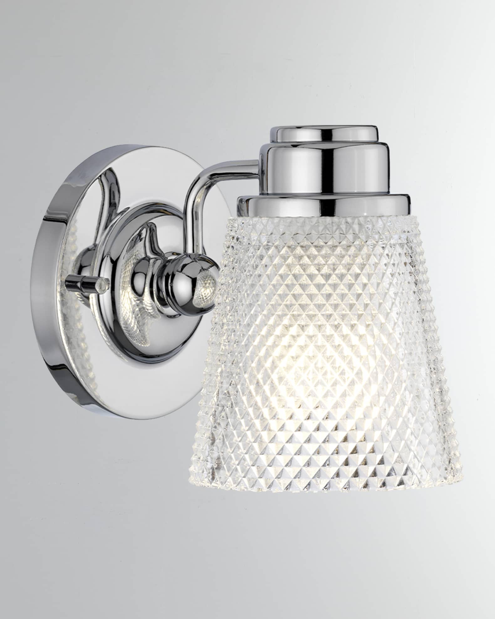 Lucas + McKearn Hudson 1-Light Bath Light in Polished Chrome 