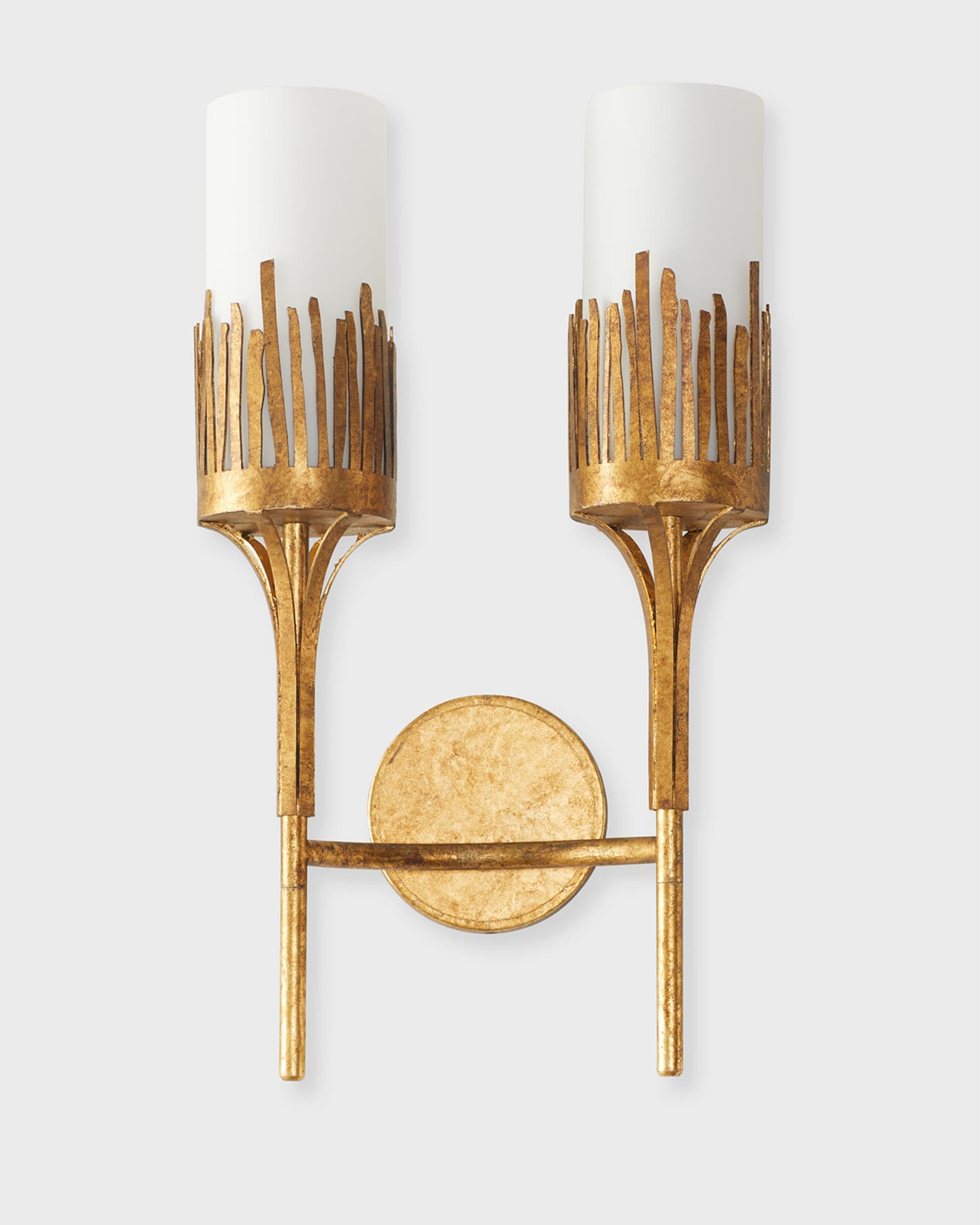 Lucas + McKearn Sawgrass 2-Light Sconce in Gold Leaf
