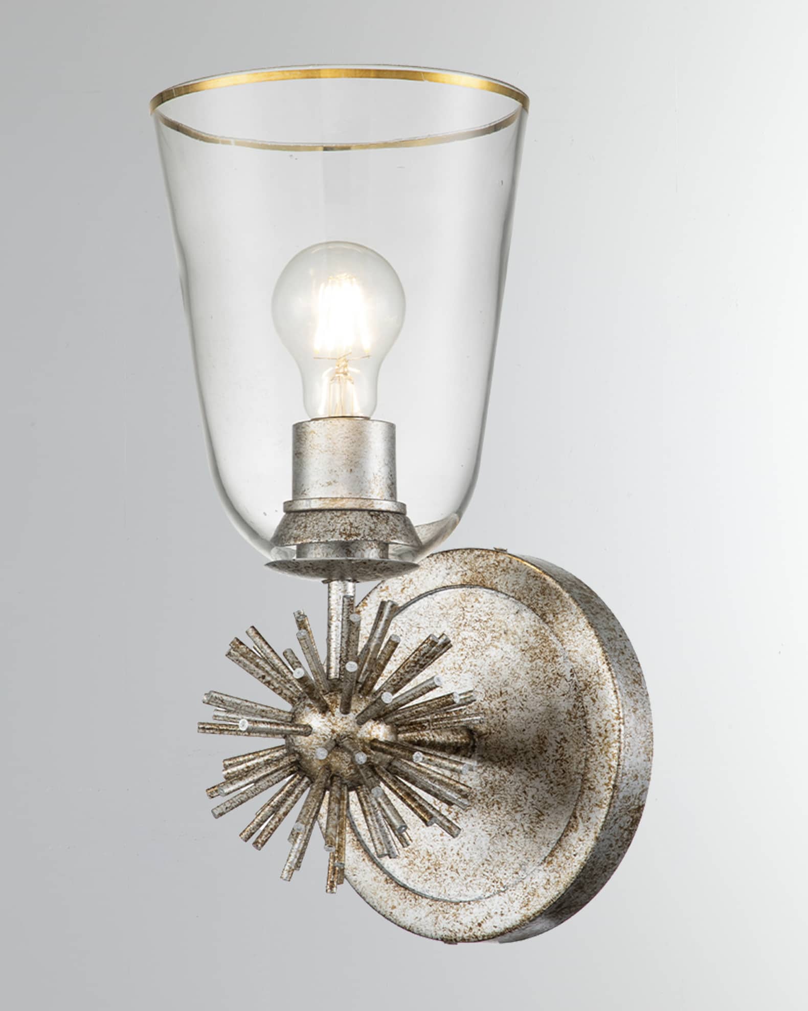 Lucas + McKearn Staring 1-Light Sconce in Silver Leaf