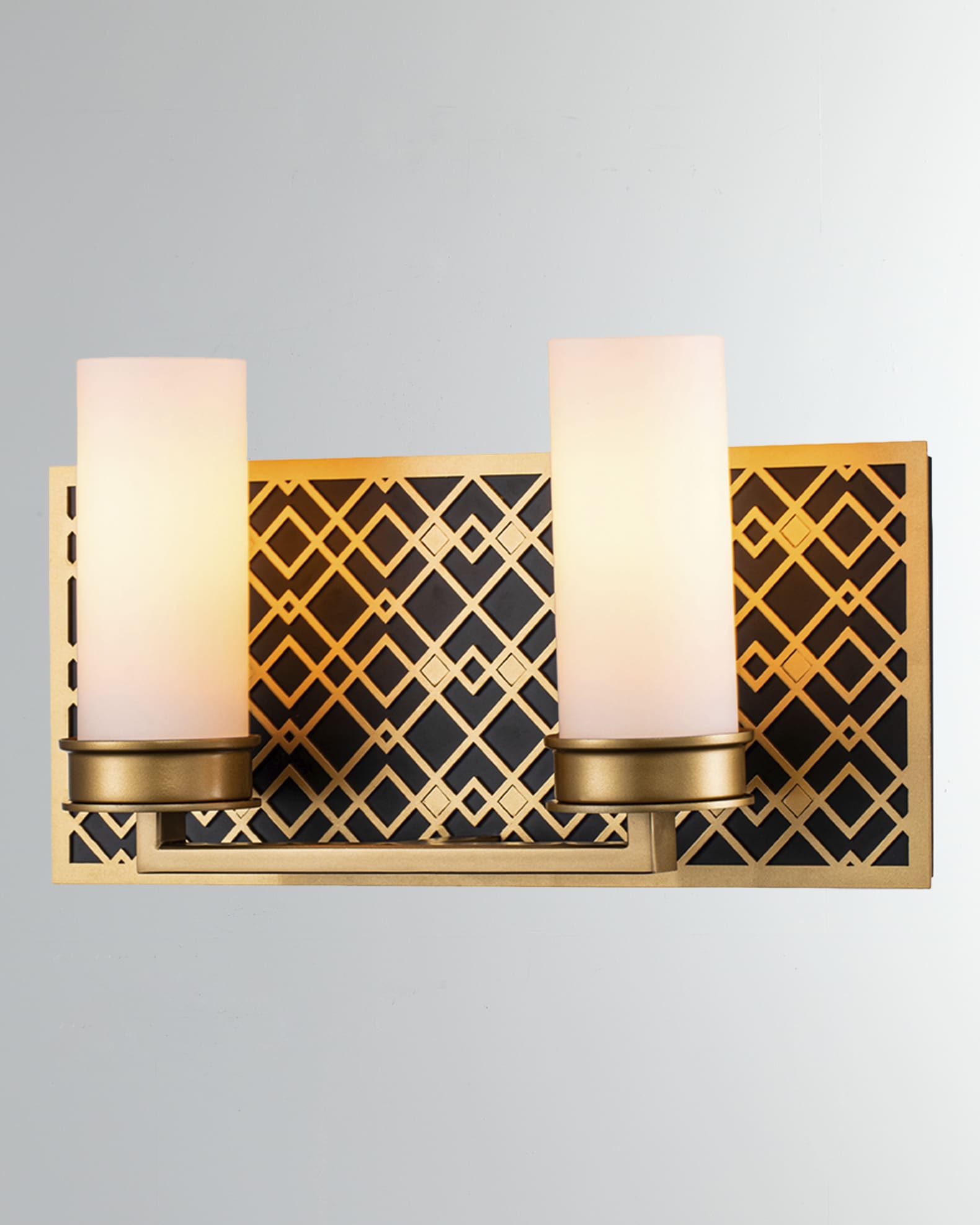 Lucas + McKearn Ziggy 2-Light Bath Bar Sconce, Lacquered Gold