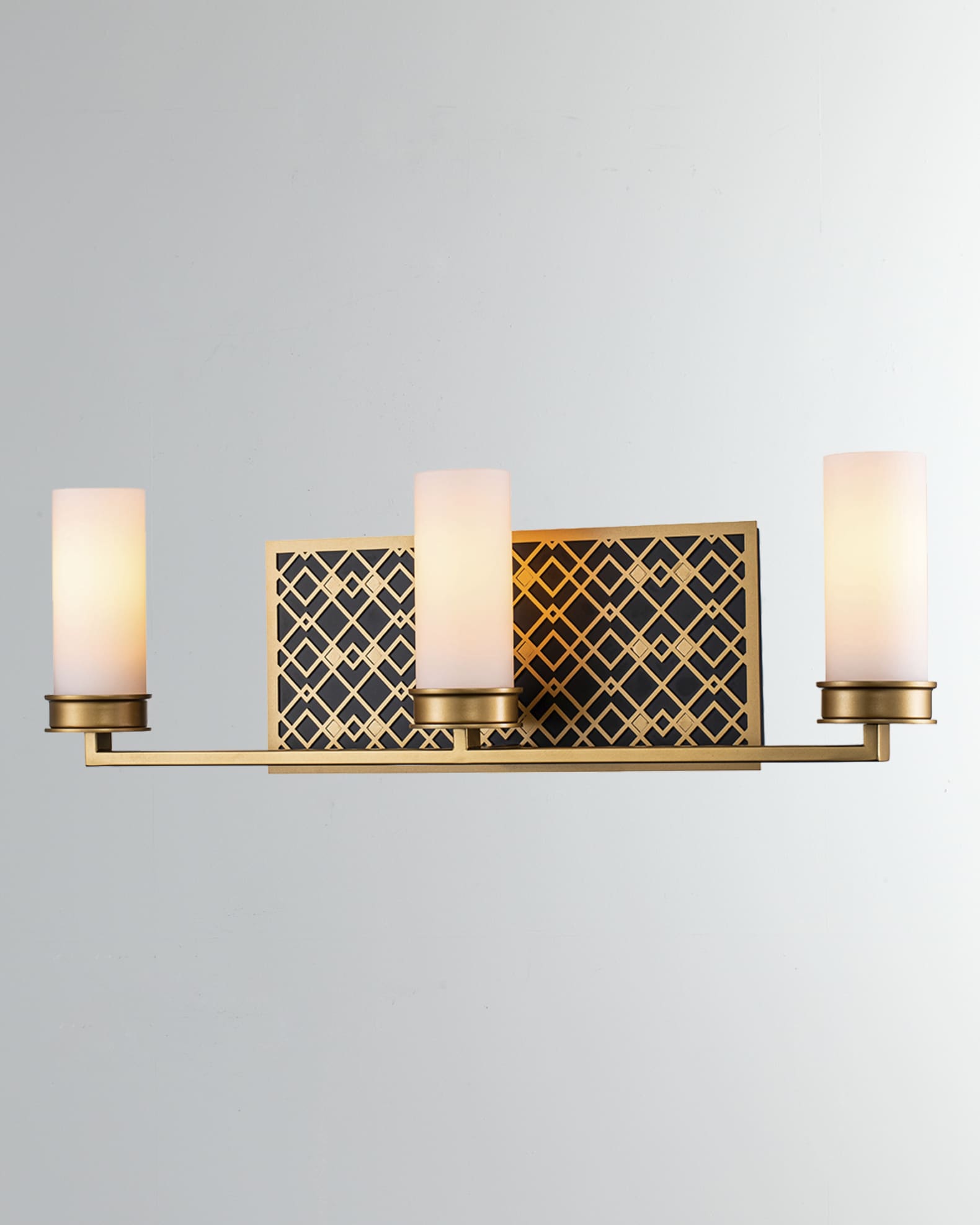 Lucas + McKearn Ziggy 3-Light Bath Bar Sconce, Lacquered Gold