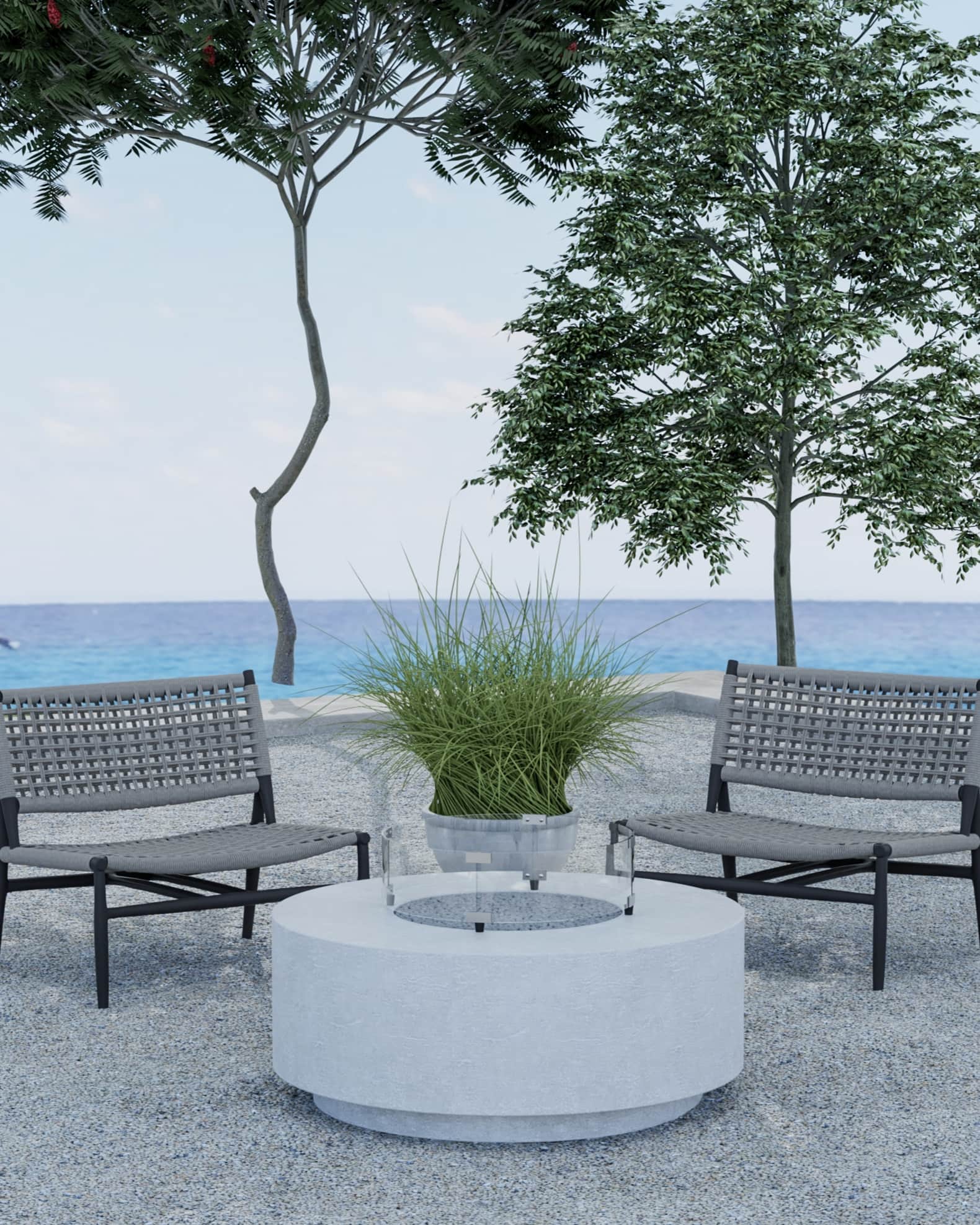 Sunset West Grigio Cushionless Accent Chair Horchow