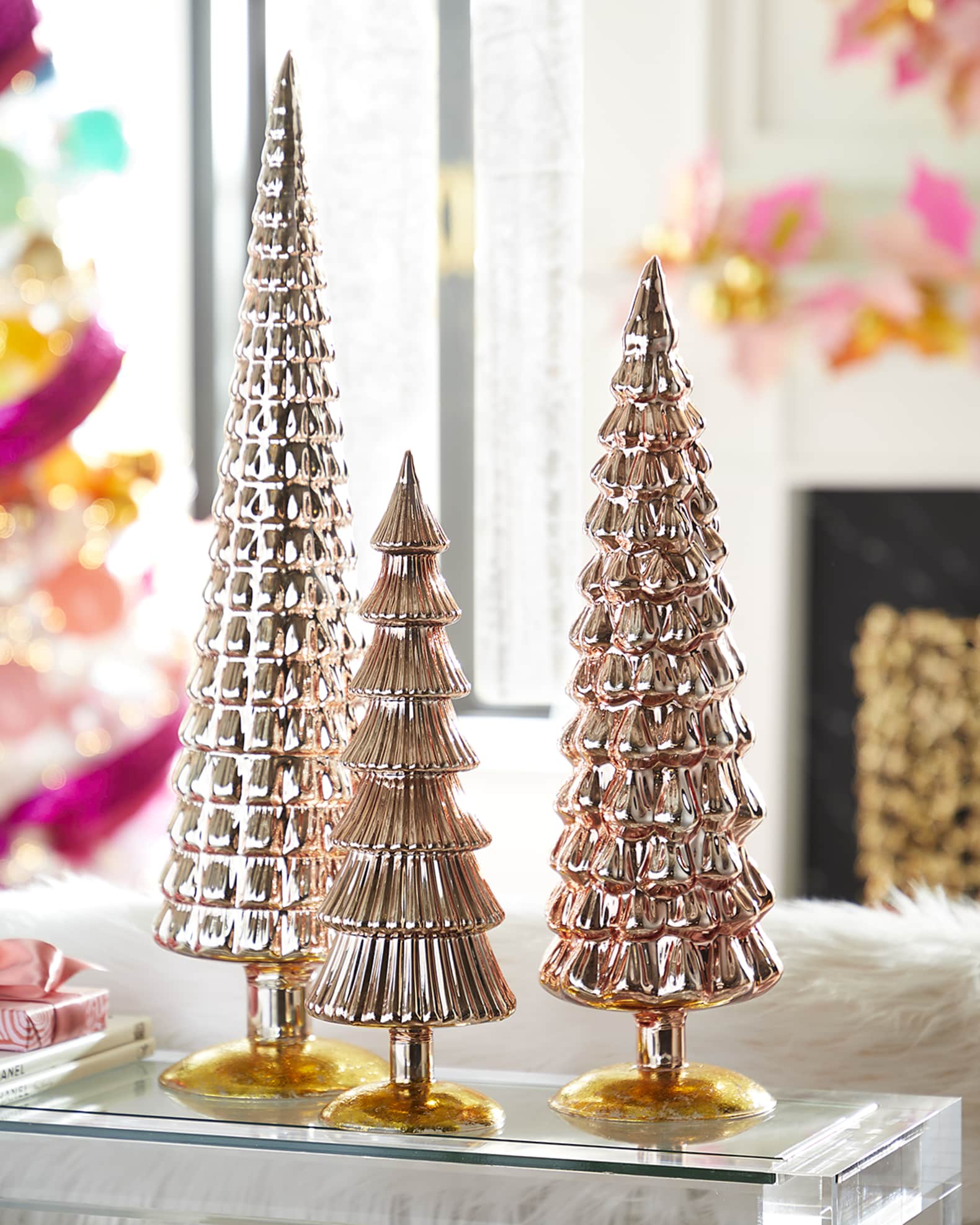 Cody Foster & Co Rose Hue Christmas Trees, Set of 3 | Horchow