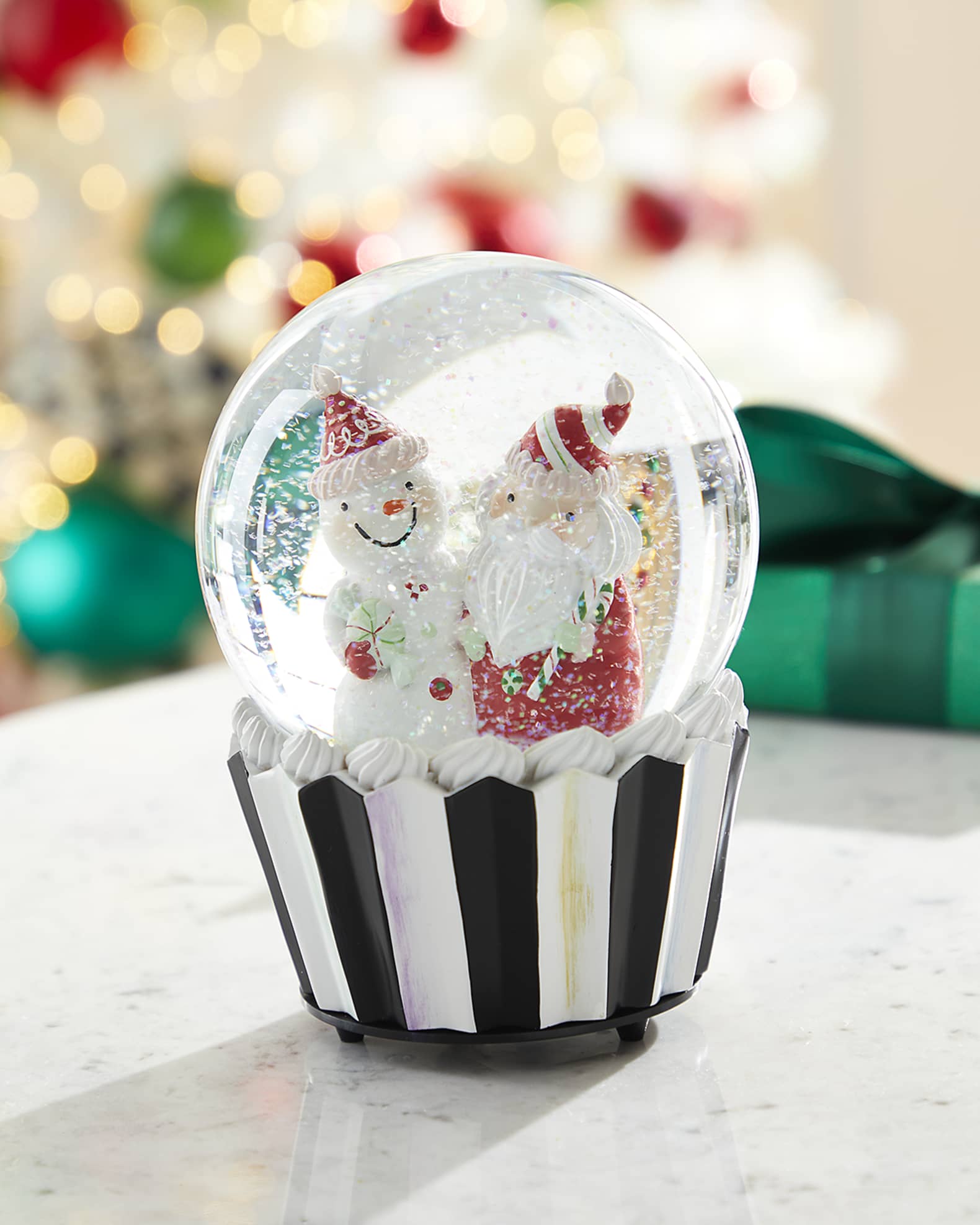 MacKenzieChilds Holiday Sweets Christmas Snow Globe Horchow