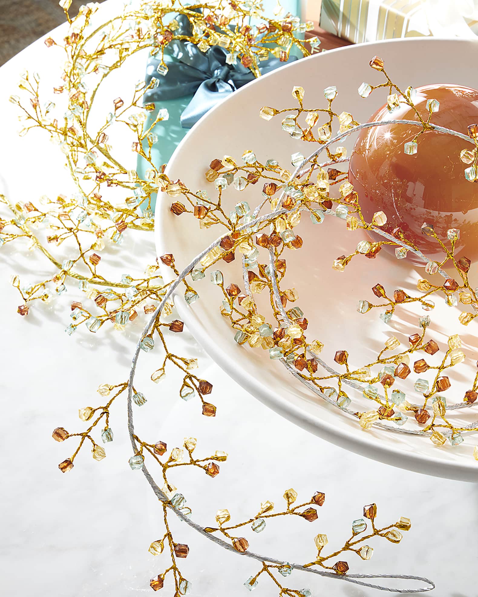 Neiman Marcus Multi Beaded Art Deco Christmas Garland Horchow