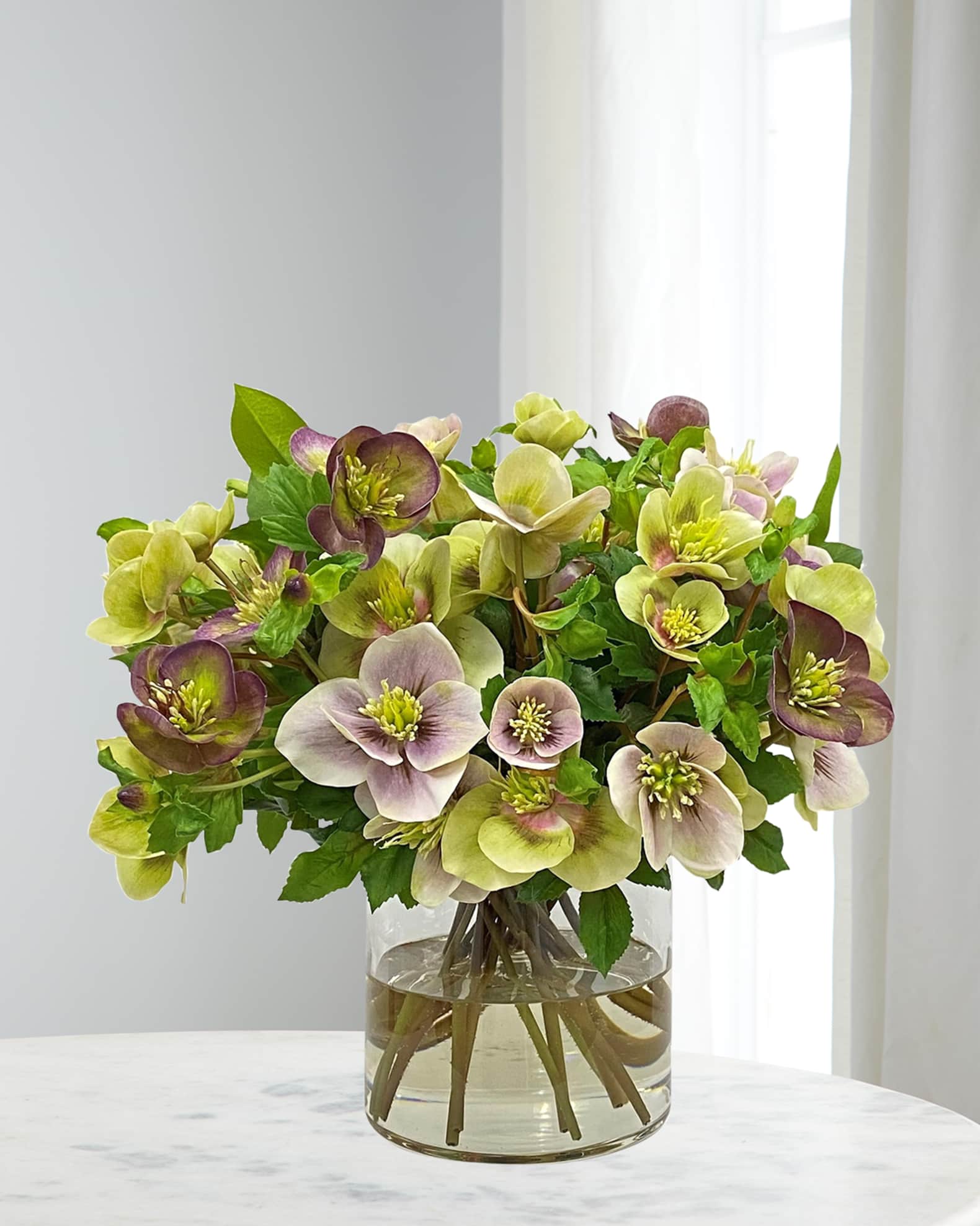 Winward Home Hellebores in Cylinder Vase 