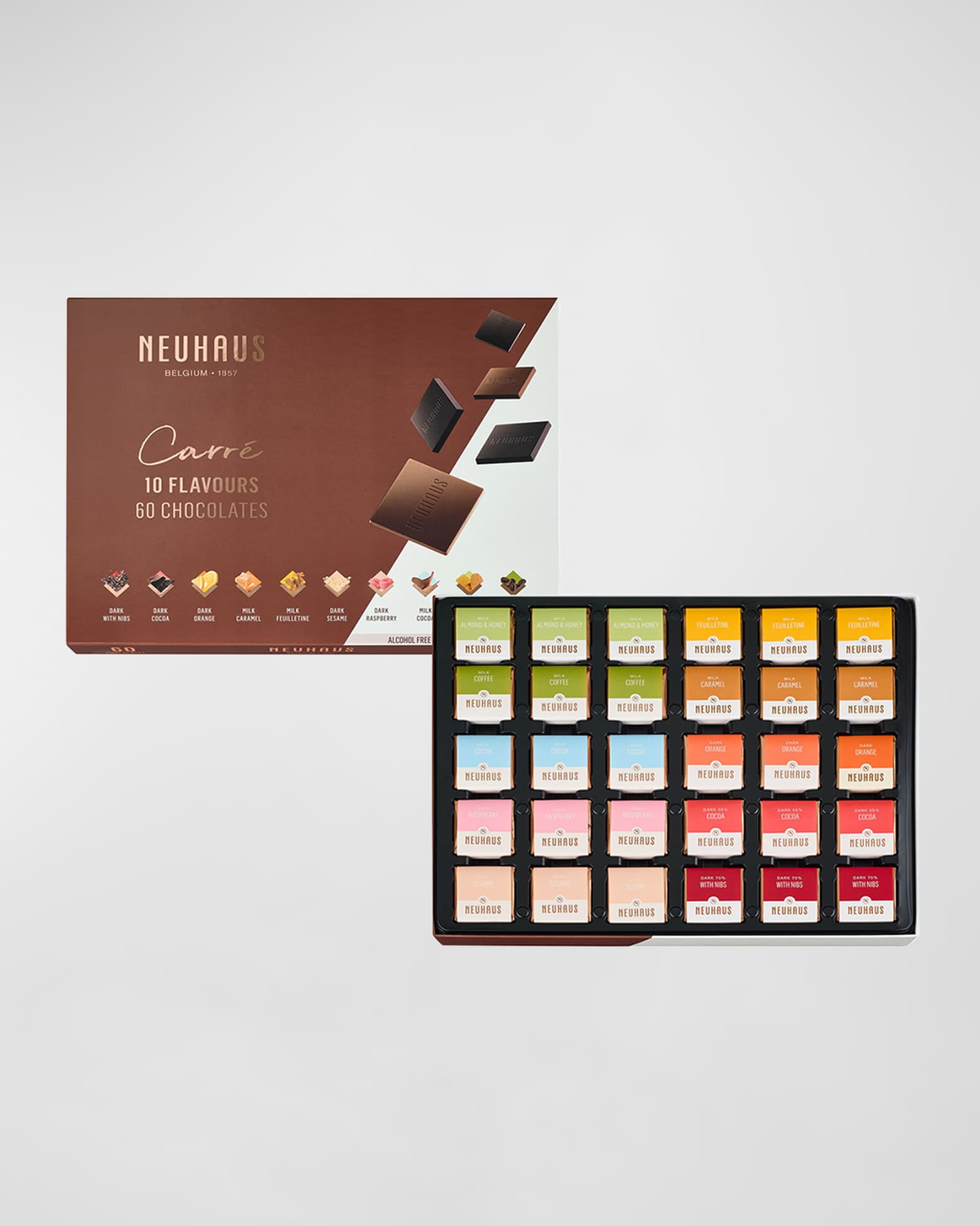 Neuhaus Chocolate Carre 10 Flavors, 60 pc 