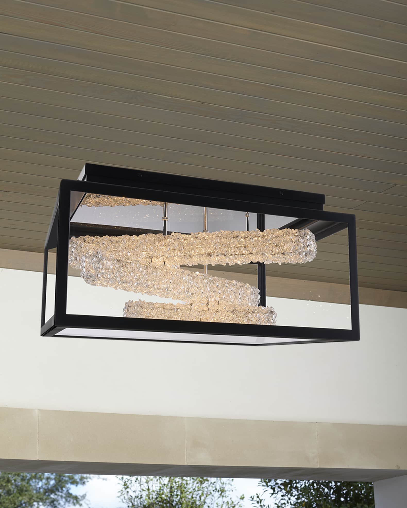Allegri Crystal by Kalco Lighting Lina Sticks LED Outdoor Flush Mount Horchow