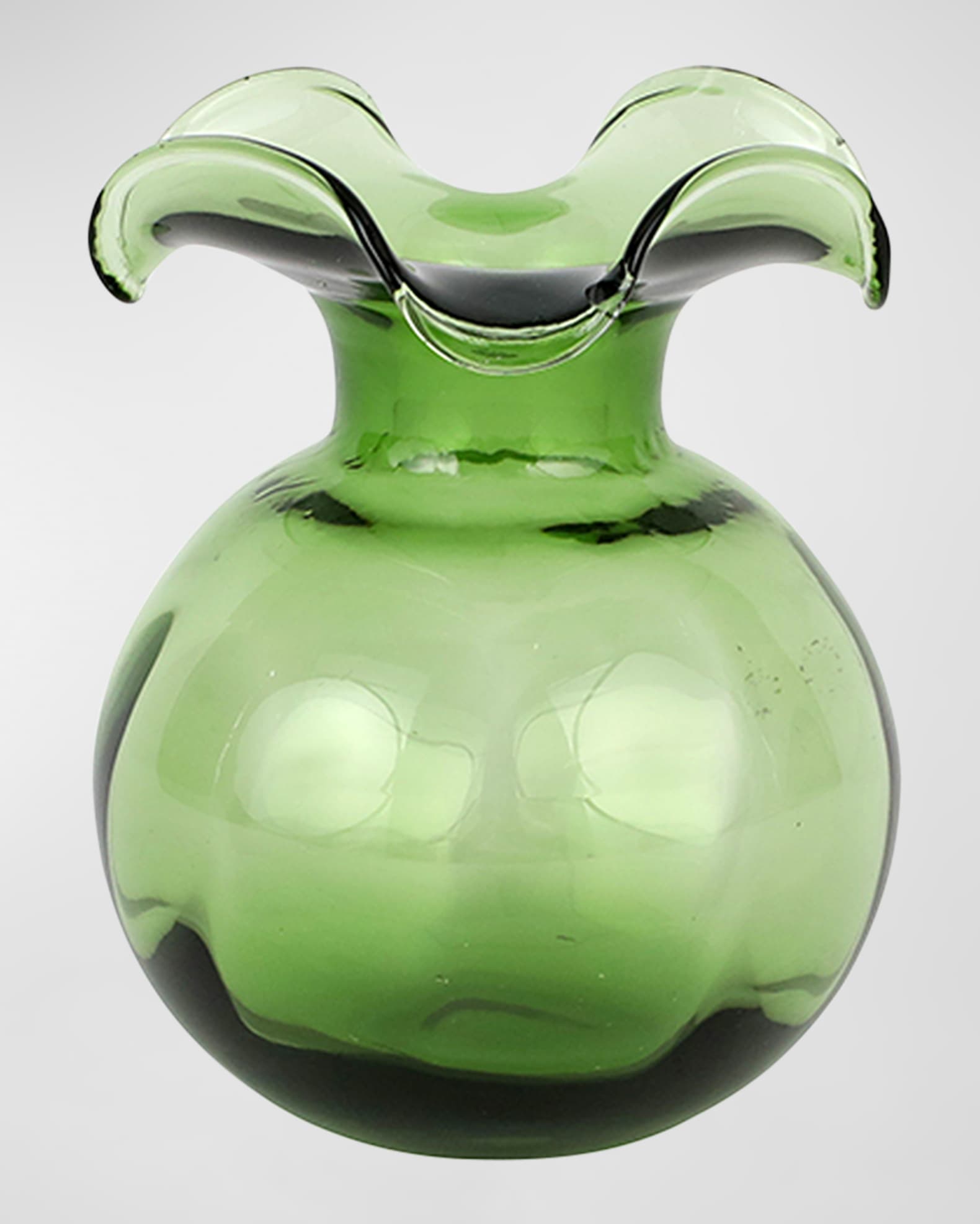 Vietri Hibiscus Glass Bud Vase - Green