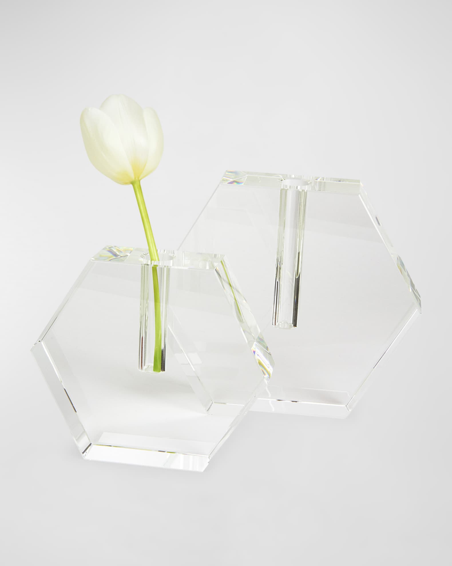 Tizo Clear Crystal Vase Flat Hexagon Small Horchow