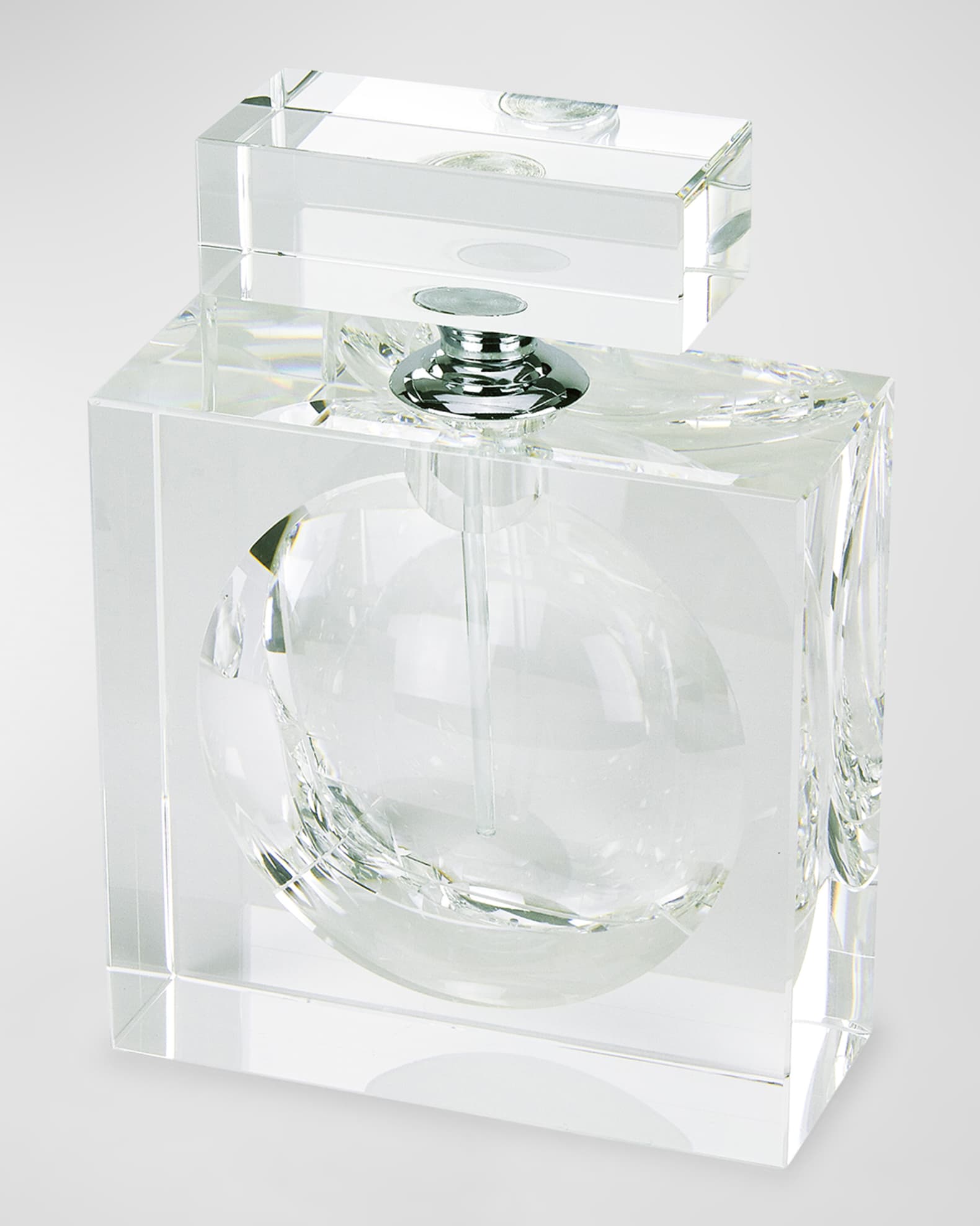 Tizo Clear Crystal Square W/Bubble Perfume Bottle