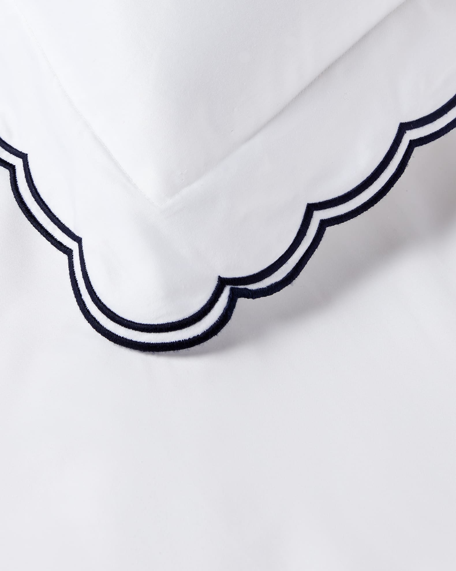 Ralph Lauren Home Malin Scalloped Organic Cotton Duvet Cover , FULL