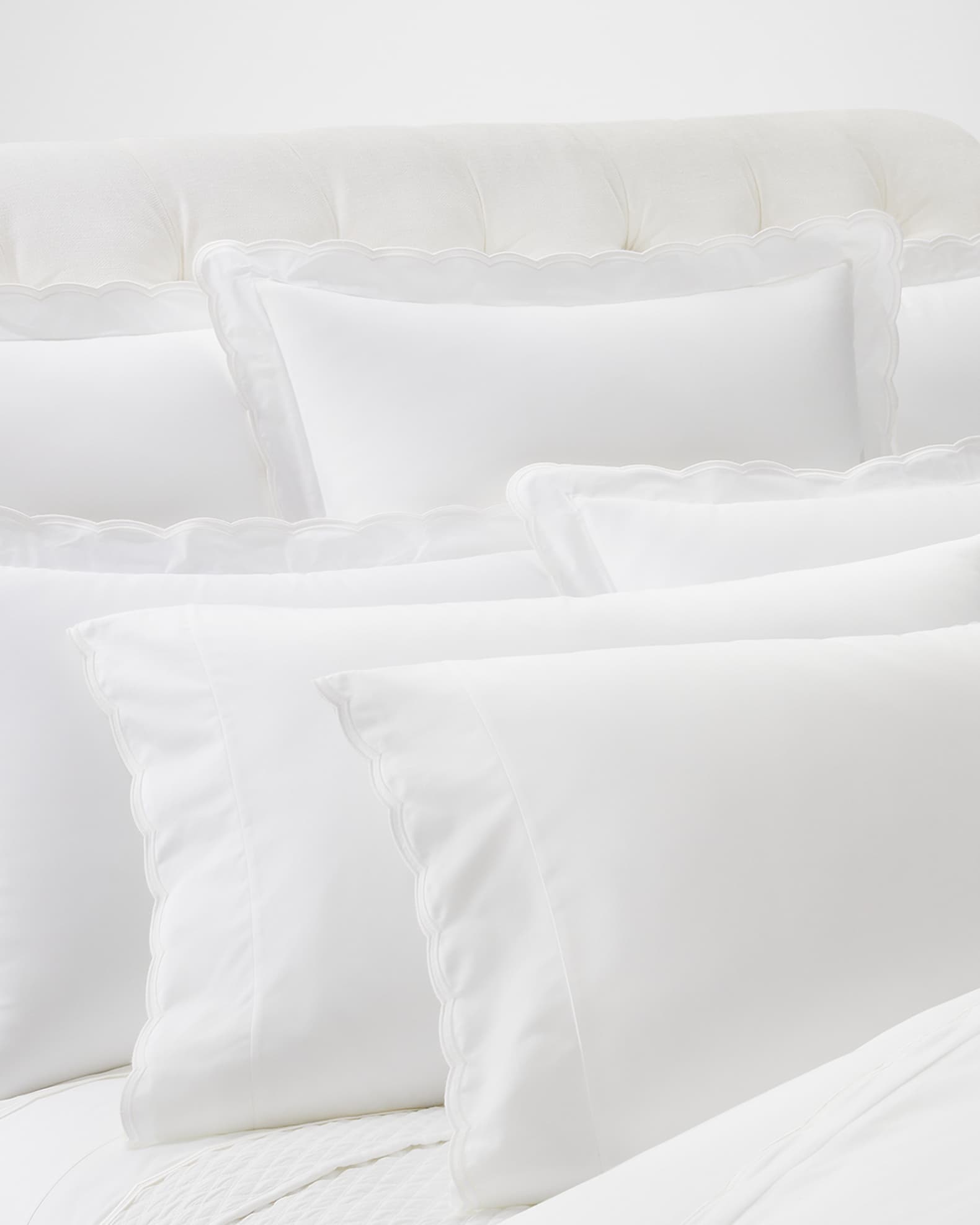 Ralph Lauren Home Malin Scallop 500 Thread Count Flat Sheet QUEEN