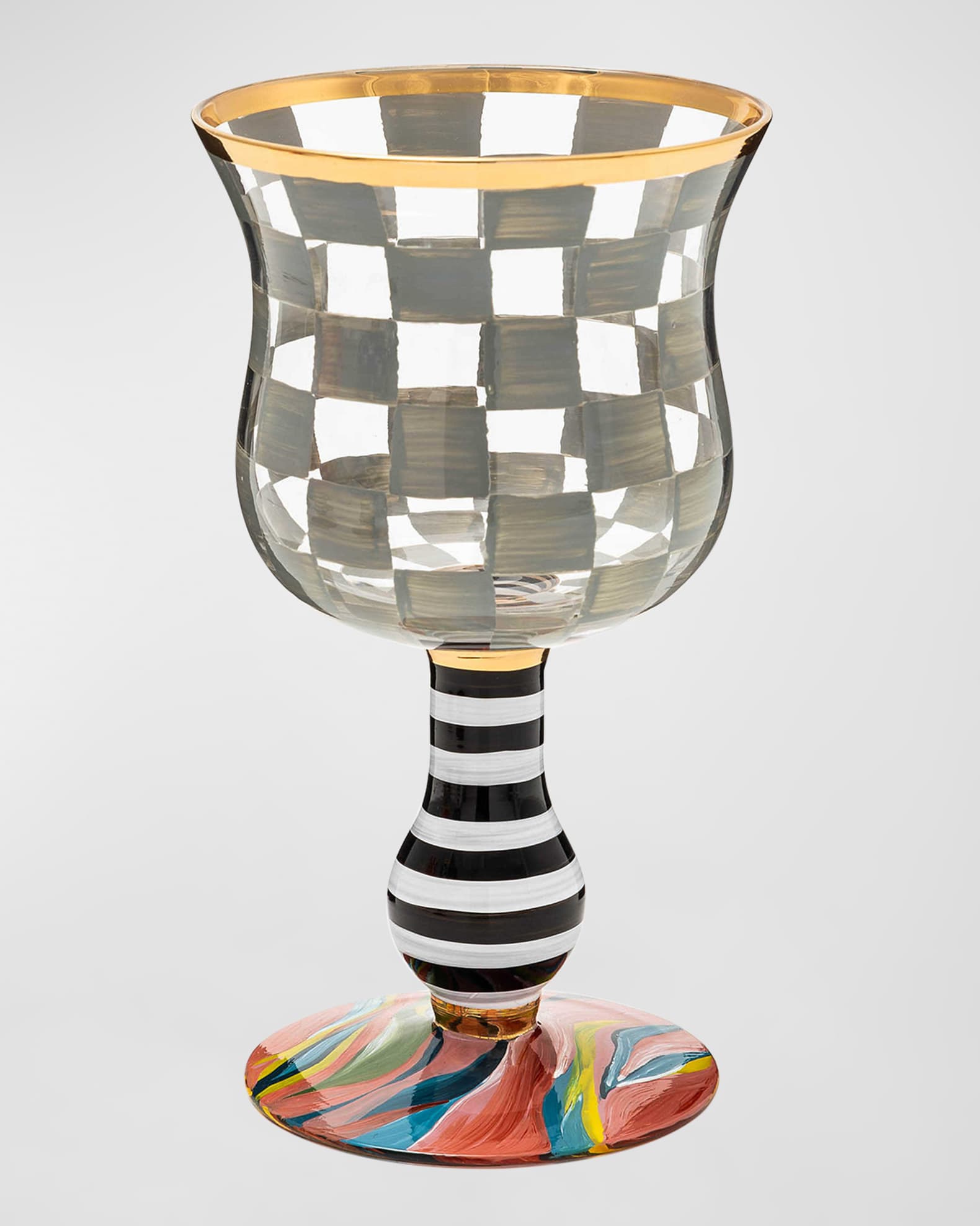 MacKenzie-Childs Carnival Sterling Wine Glass | Horchow
