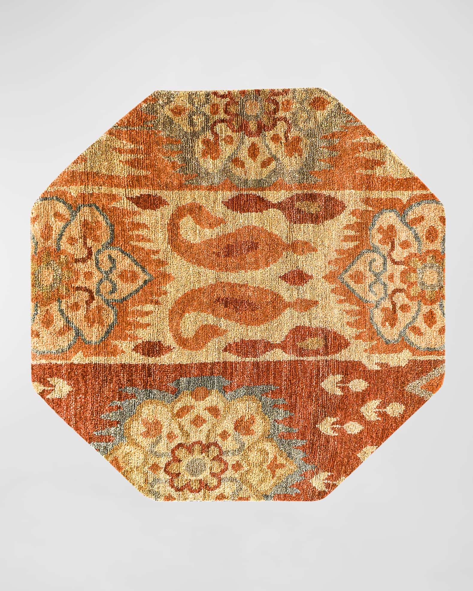 Mackenzie Childs Cobblehill Hand Knotted Rug 6 Octagon Horchow