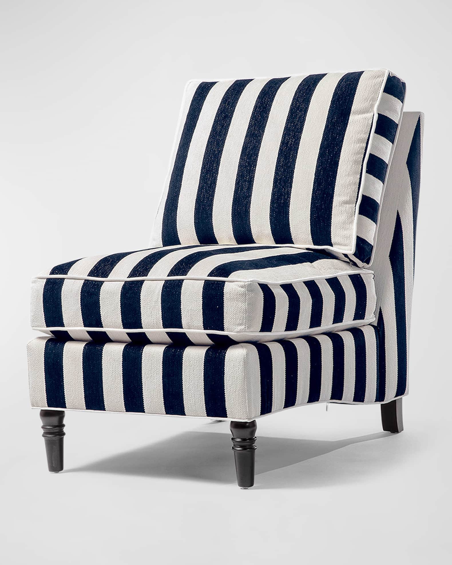 Navy stripe accent chair sales