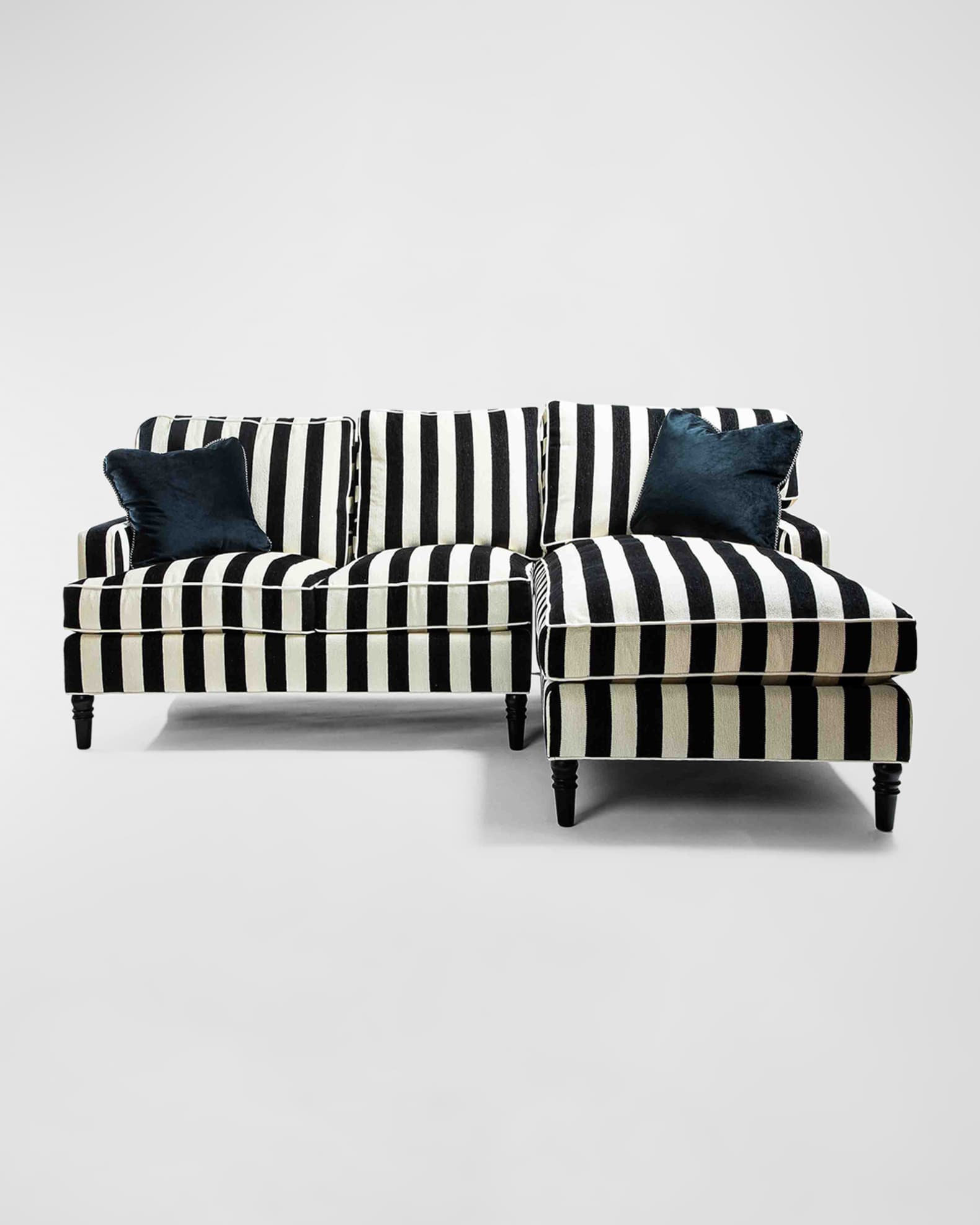 Striped sectional sofa sale