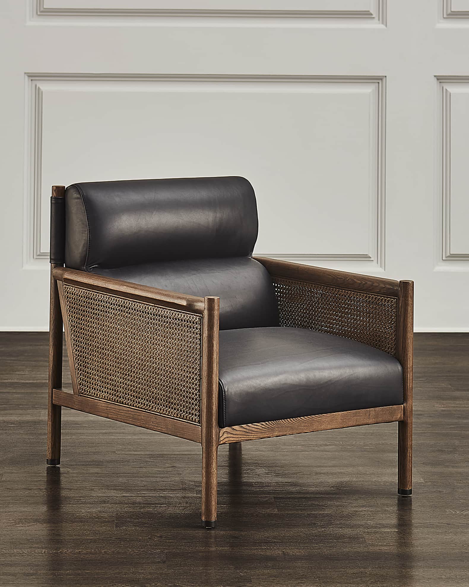Leather cane chair store