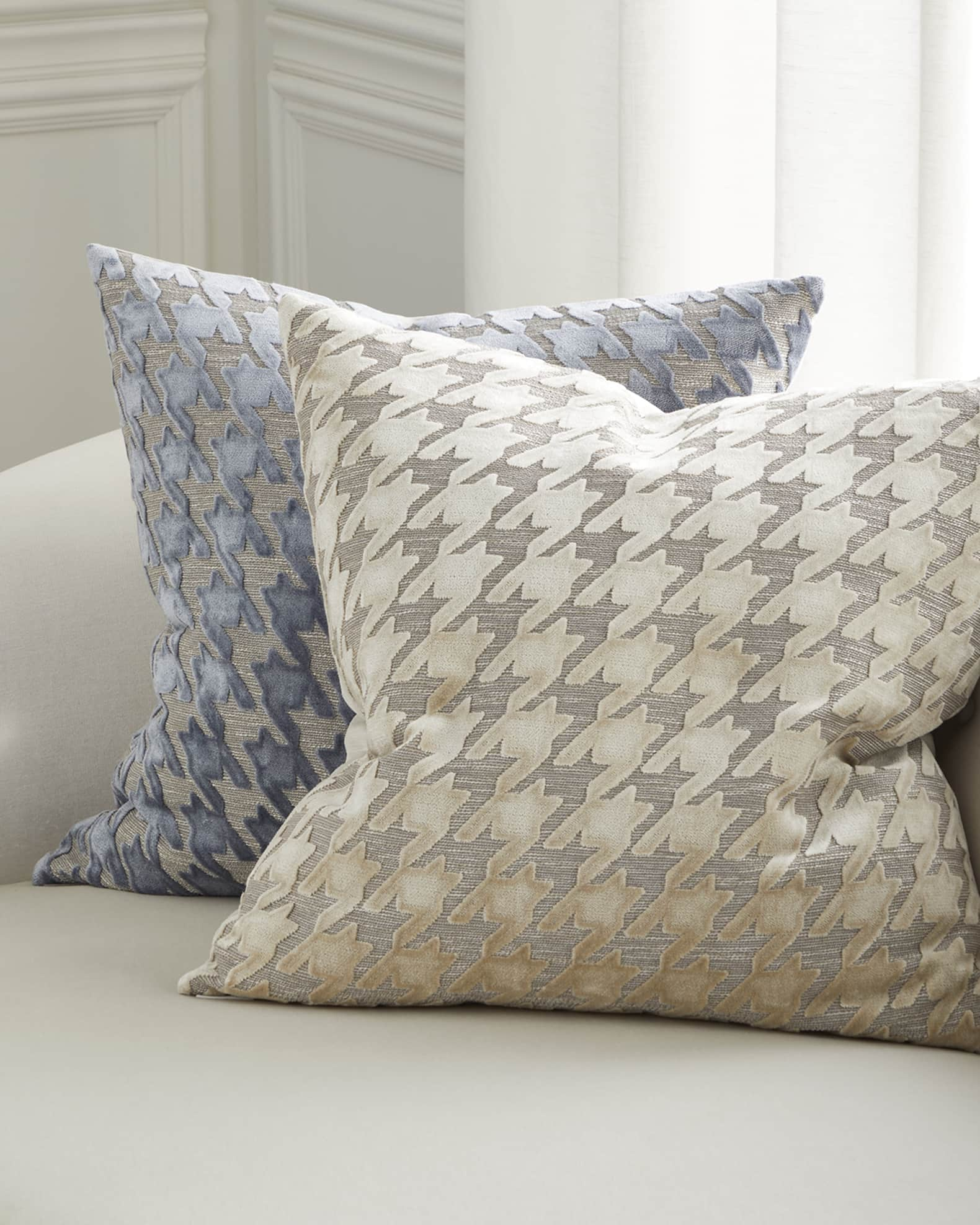 Houndstooth Pattern Cushion Cover Black & White, Luxurious Design, Indigo  Lane