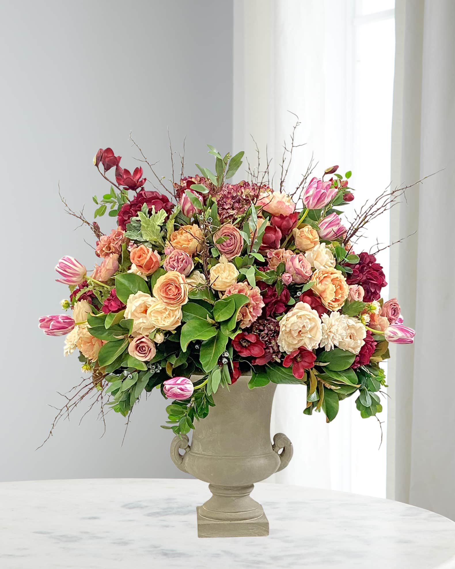 Winward Home Cafe Au Lait Faux Floral Arrangement in Urn  Horchow