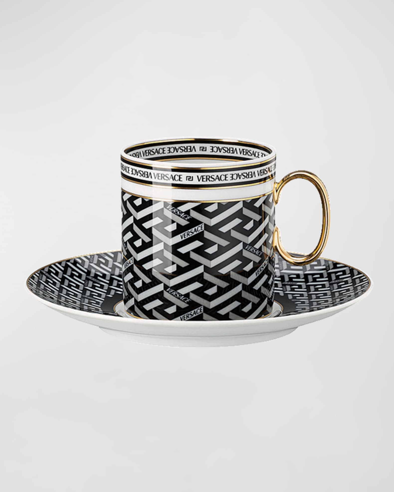 Versace La Greca Signature Coffee Cup & Saucer Set Horchow