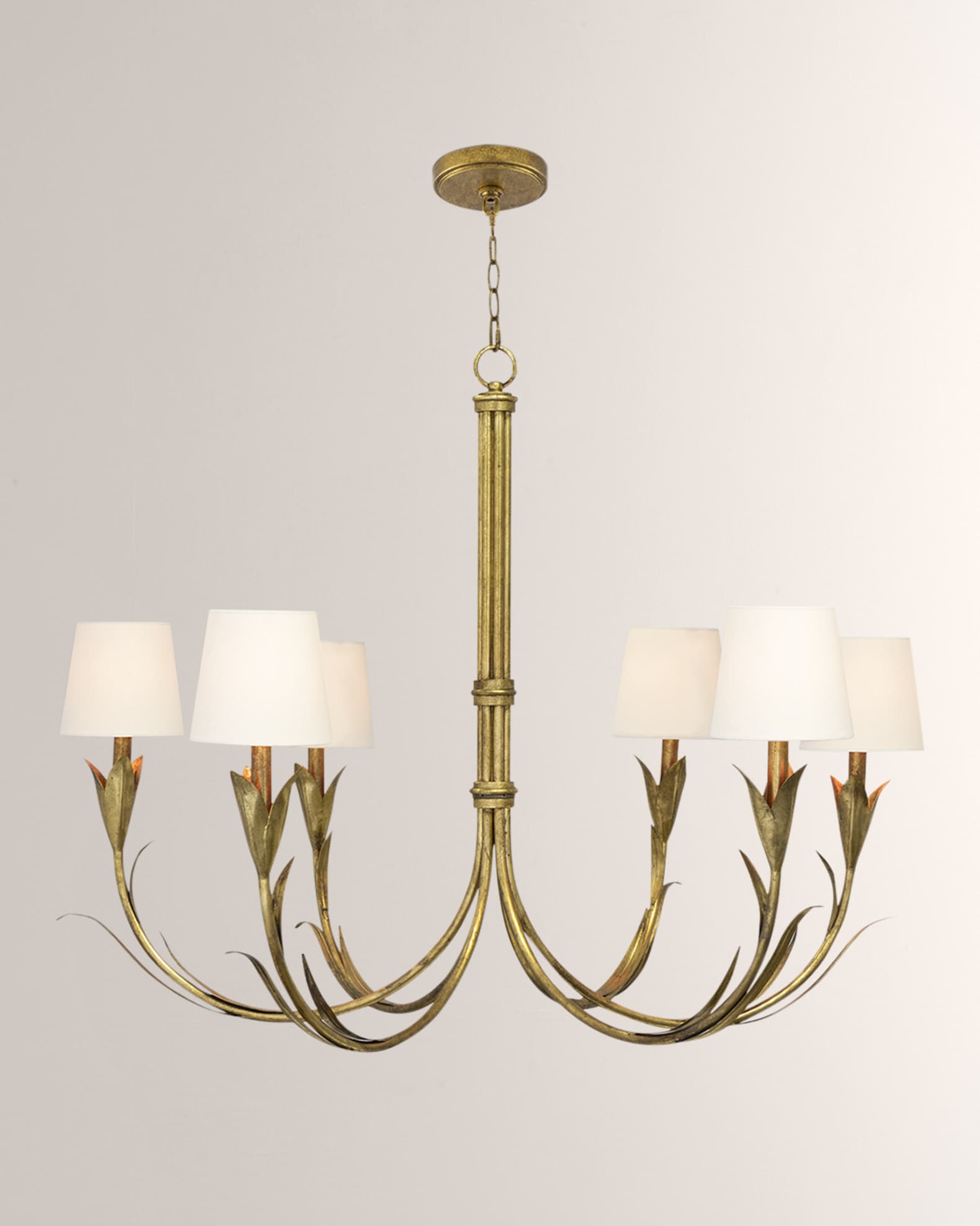 Regina Andrew River Reed Chandelier Small Antique Gold Leaf