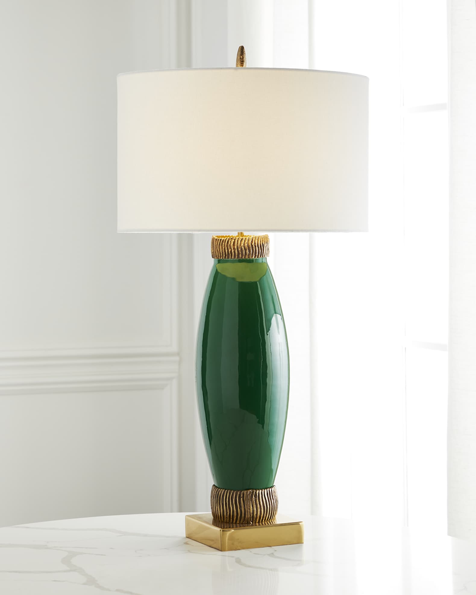 Emerald green and gold lamp store