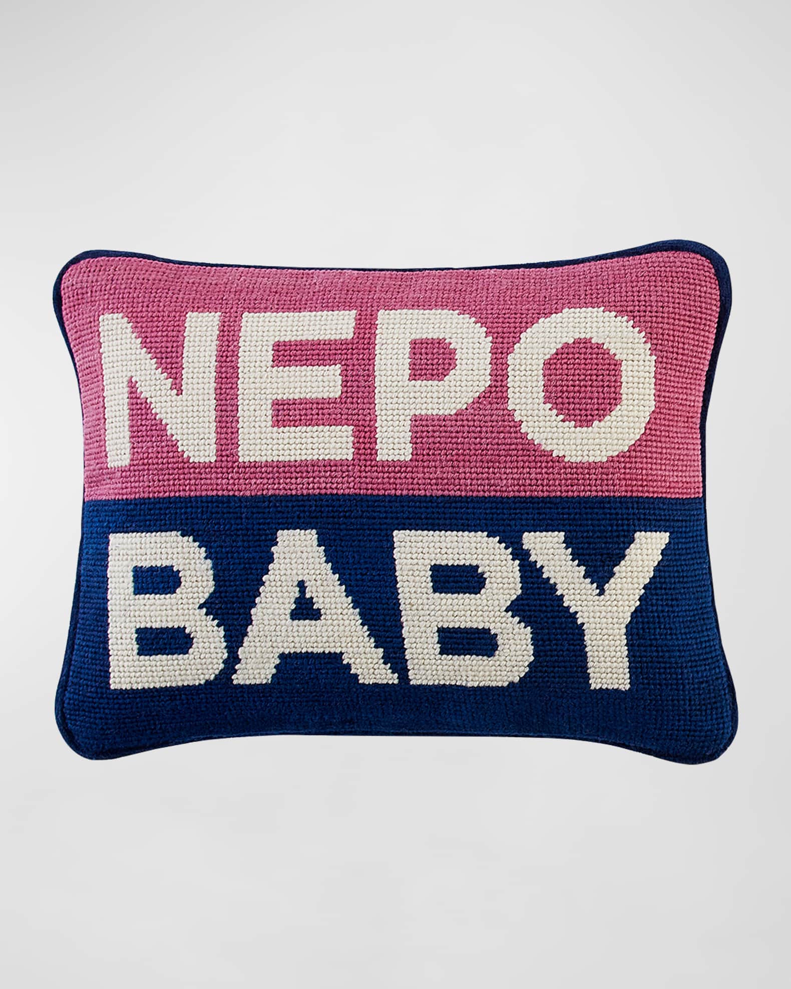 Jonathan Adler Personality Nepo Baby Needlepoint Pillow