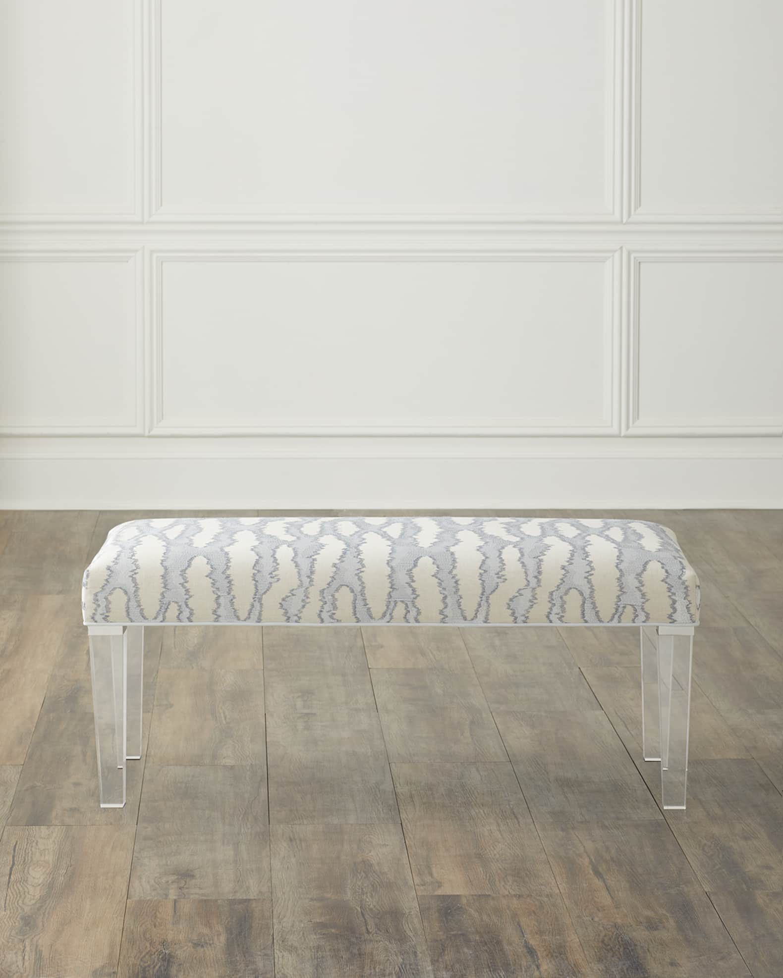 Bench with outlet acrylic legs