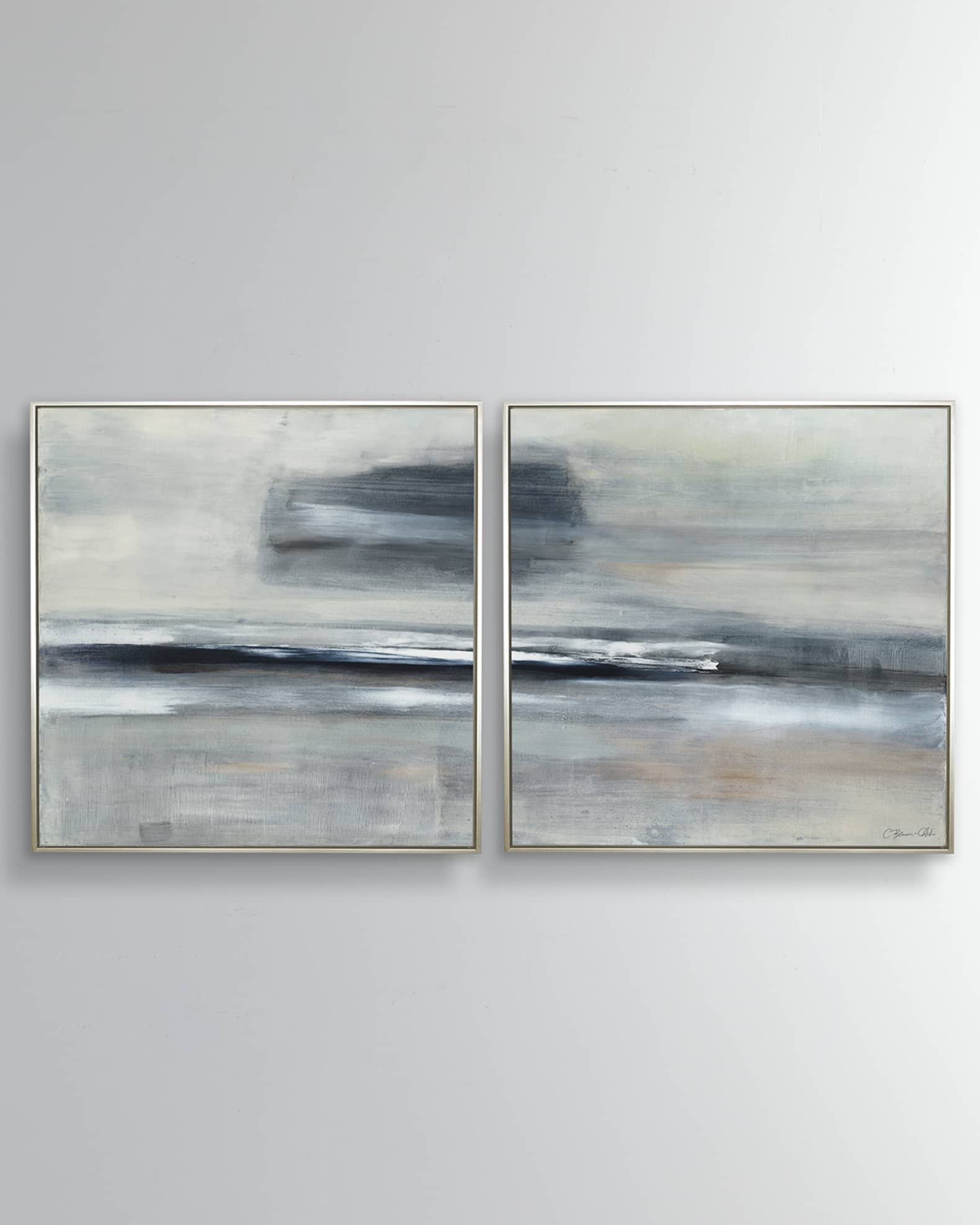 Benson-Cobb Studios "Serenity" Hand-Embellished Giclee Diptych On Canvas By Carol Benson-Cobb