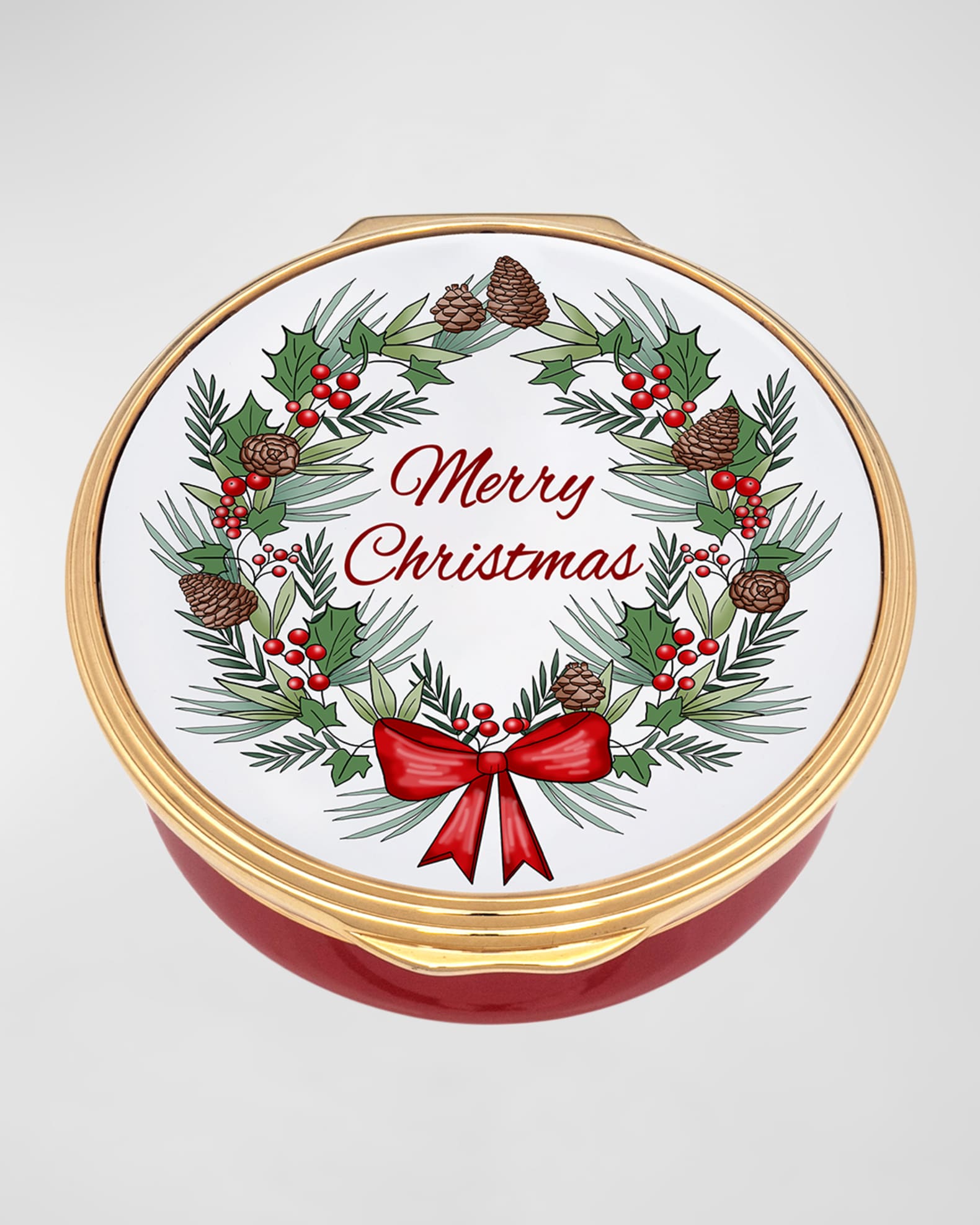Halcyon Days Merry Christmas Enamel Box 