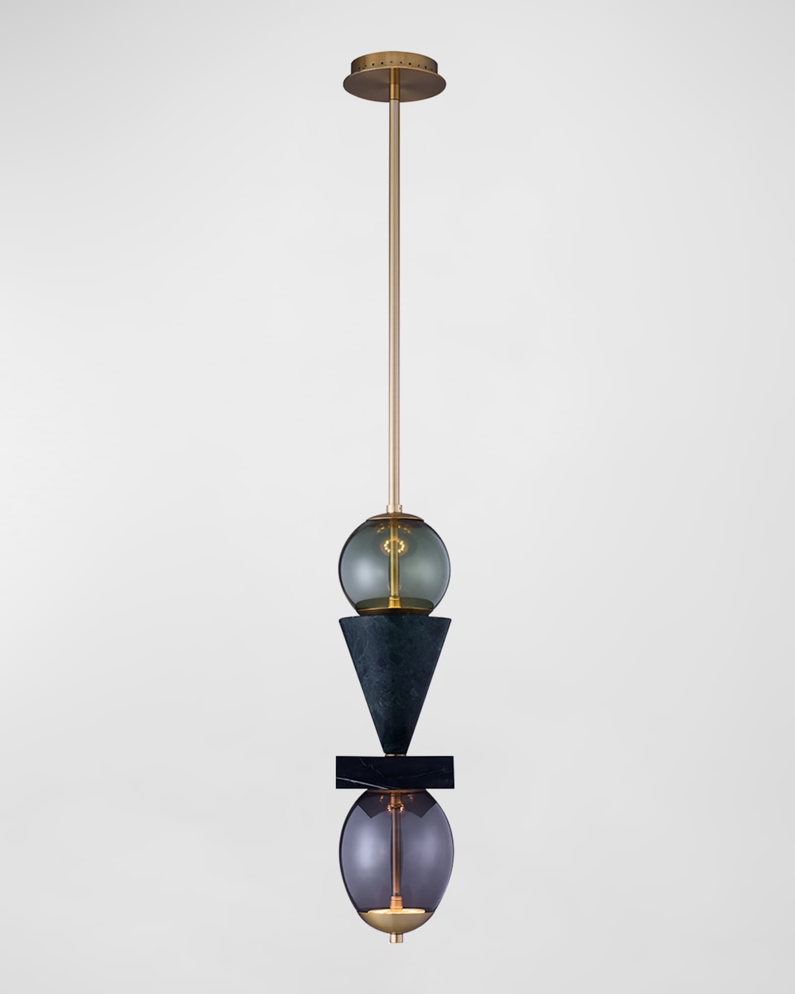 Allegri Crystal by Kalco Lighting Demi Green Marble LED Mini Pendant Light 