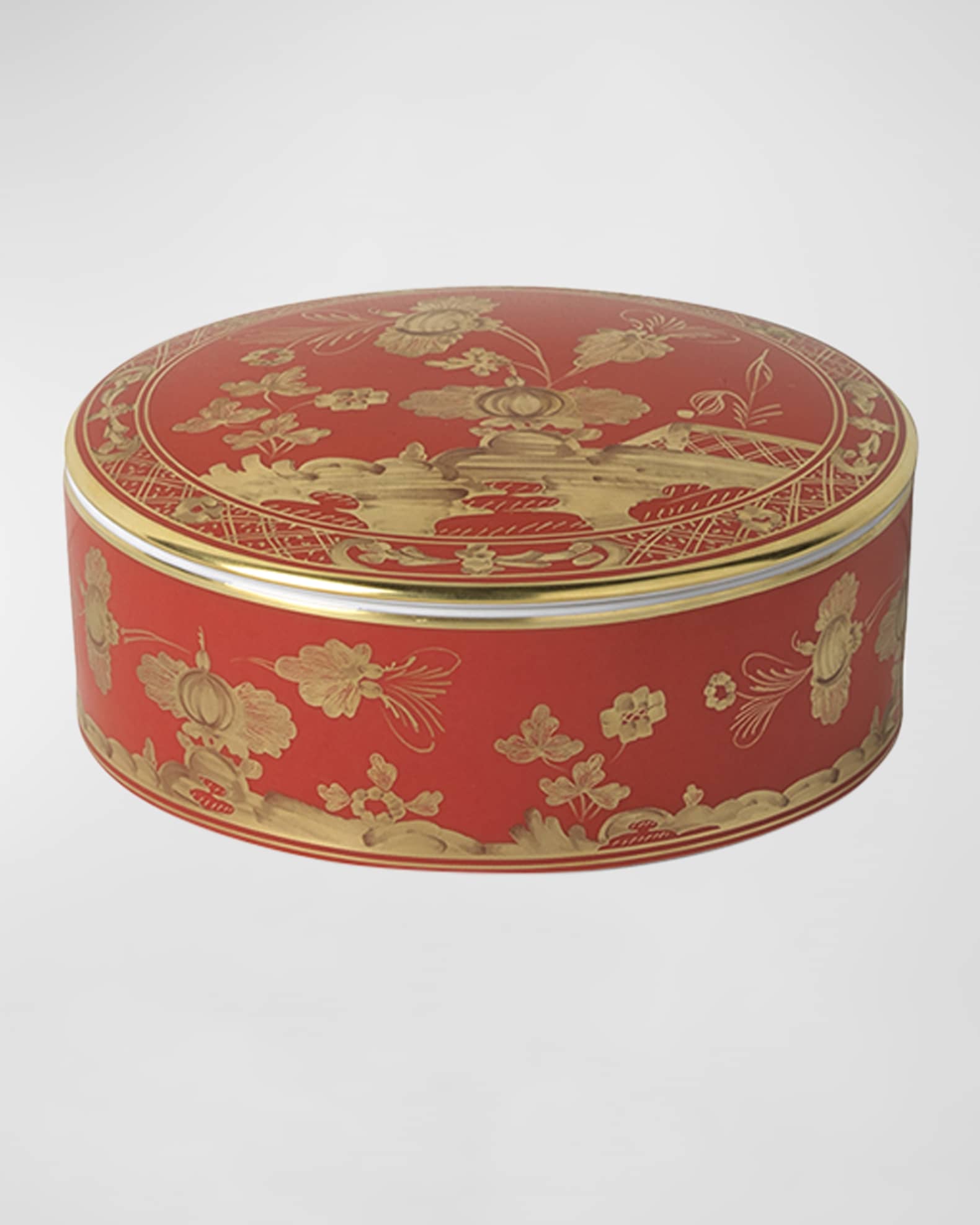 GINORI 1735 Red Oriente Italiano Round Trinket Box 