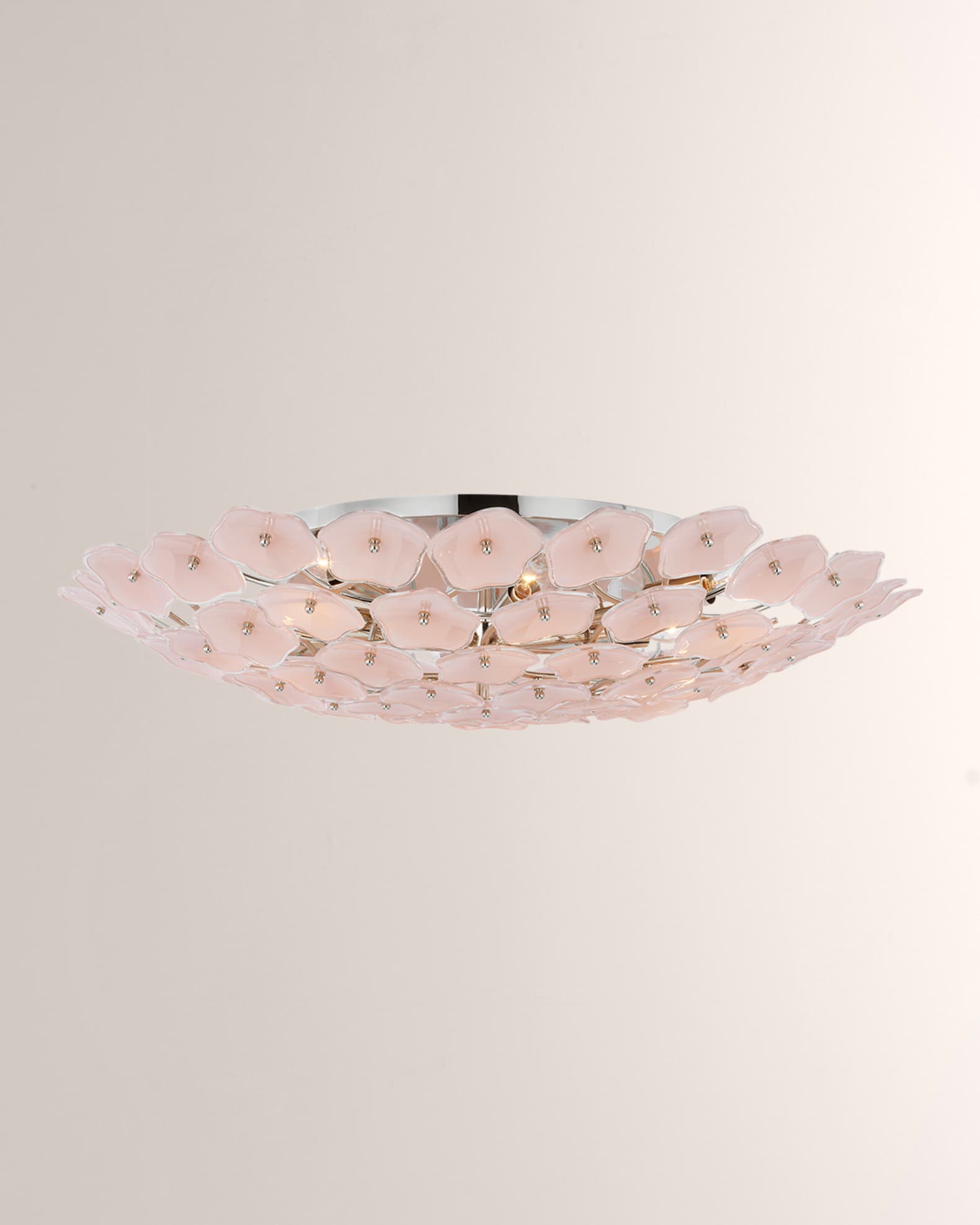 Visual Comfort Signature Leighton LED Flush Mount in Polished Nickel