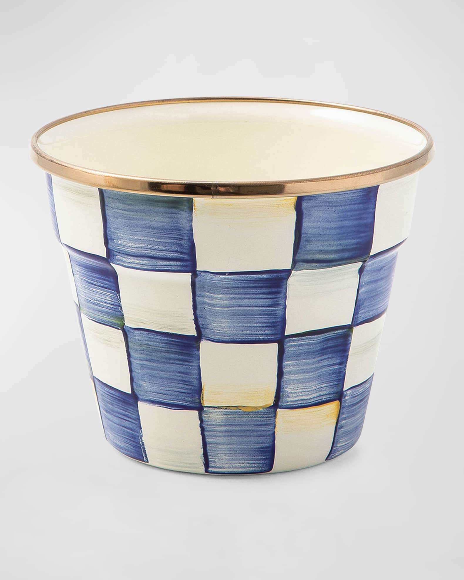 MacKenzie-Childs Royal Check Enamel Small Garden Pot