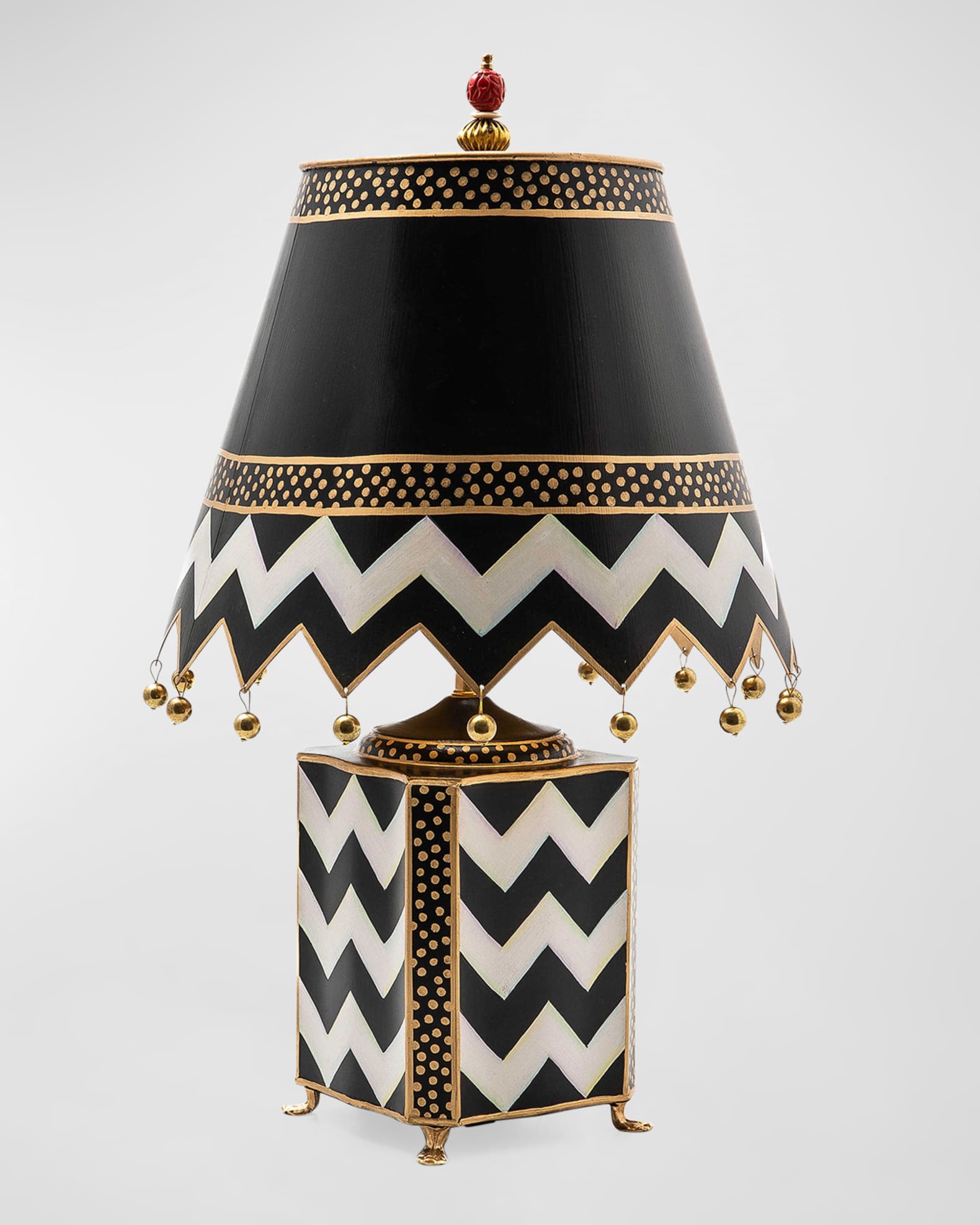 MacKenzie Childs Courtly Zig Zag Table Lamp Horchow